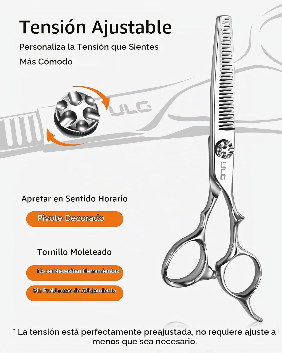 ULG Tijeras profesionales para cortar y adelgazar el cabello, tijer...