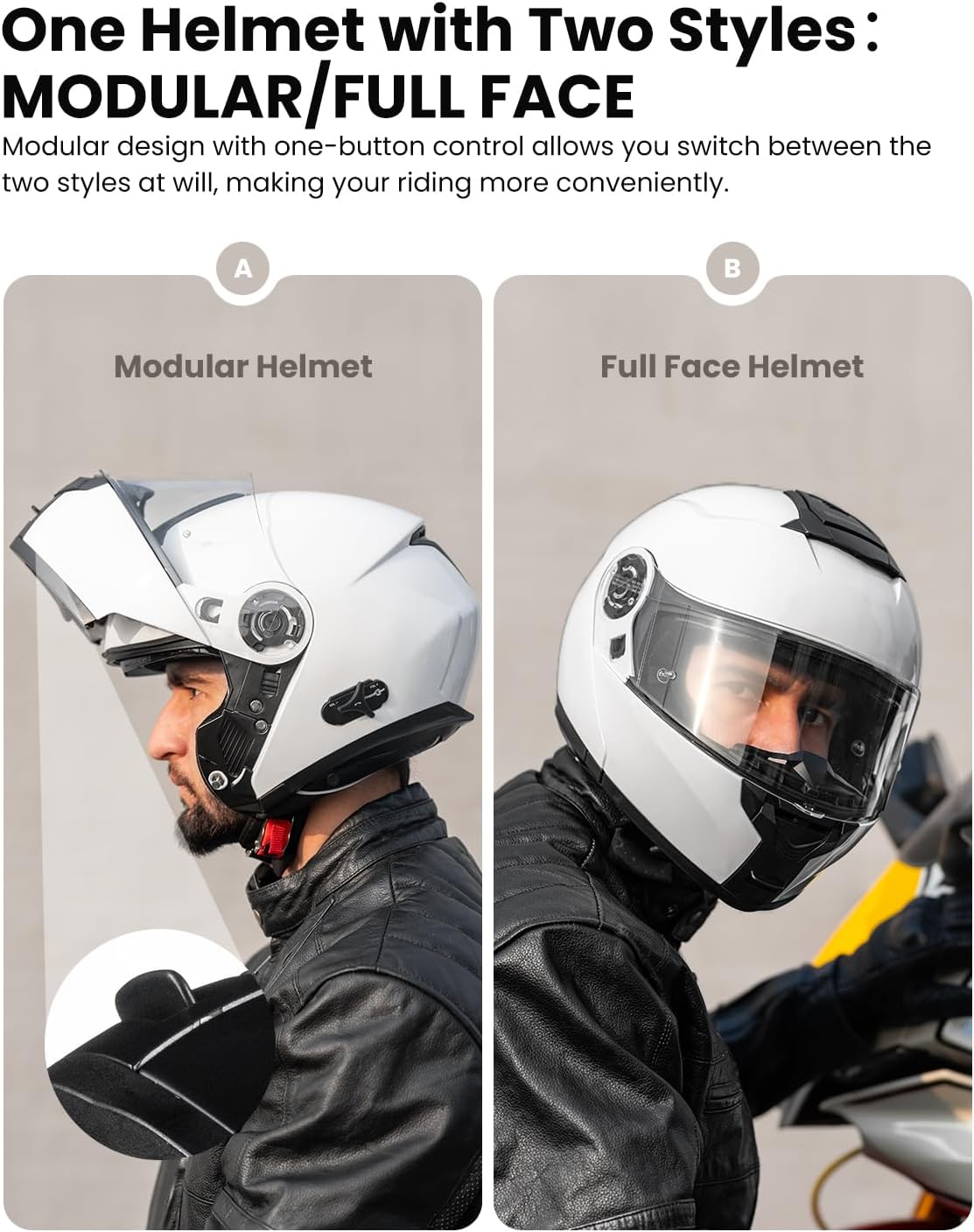 ILM 159BT - Casco de motocicleta modular Bluetooth con intercomunic...