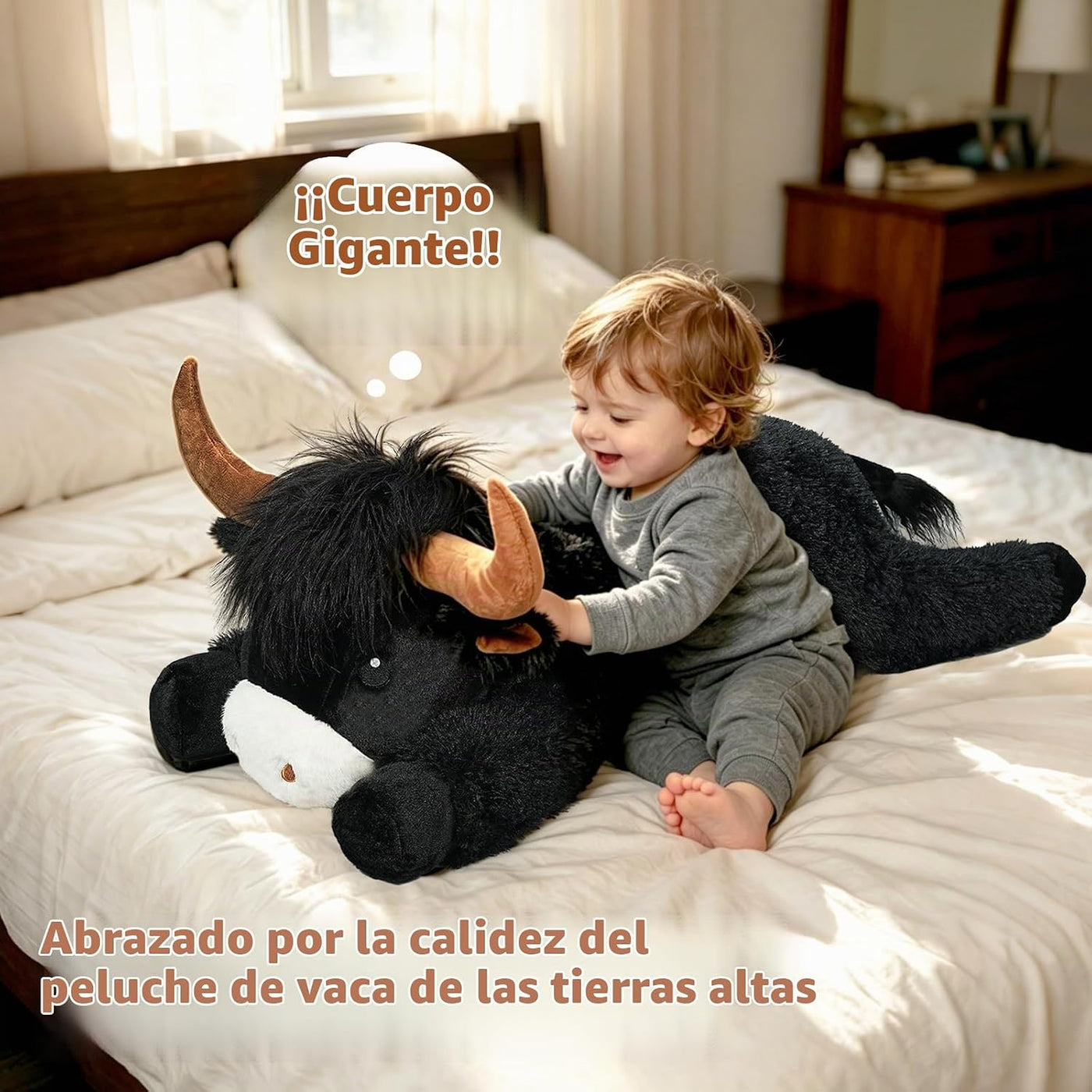 Ksidzas Peluche de vaca gigante de las tierras altas de 39 pulgadas...