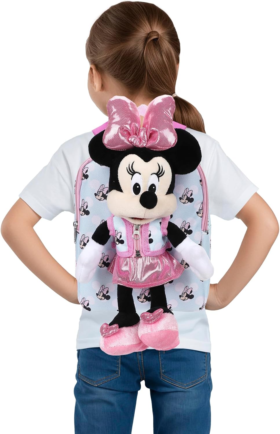 Disney Minnie Mouse - Mochila de peluche de Mickey y 10"