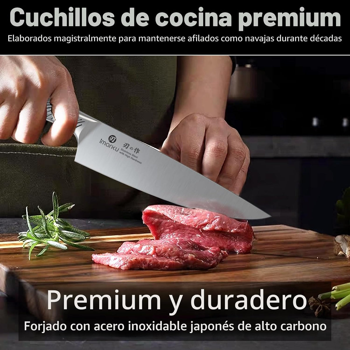 imarku Juego de 14 piezas de bloque de cuchillos, juego de cuchillo...