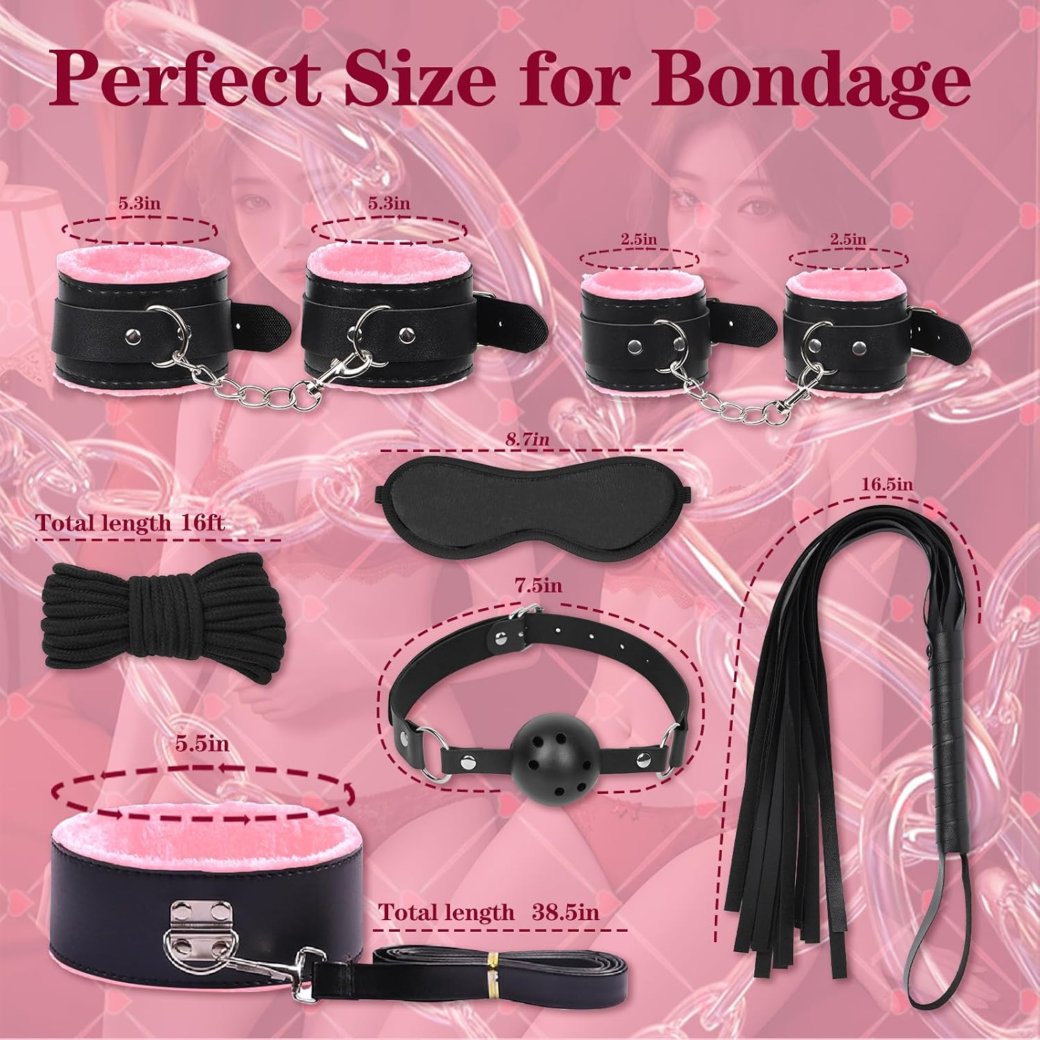 Kit de Bondage BDSM Juguetes Sexuales 8 Piezas Conjunto de Bondage...