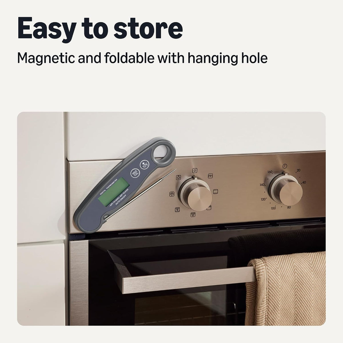 Amazon Basics Termómetro digital para carne de lectura instantánea,...