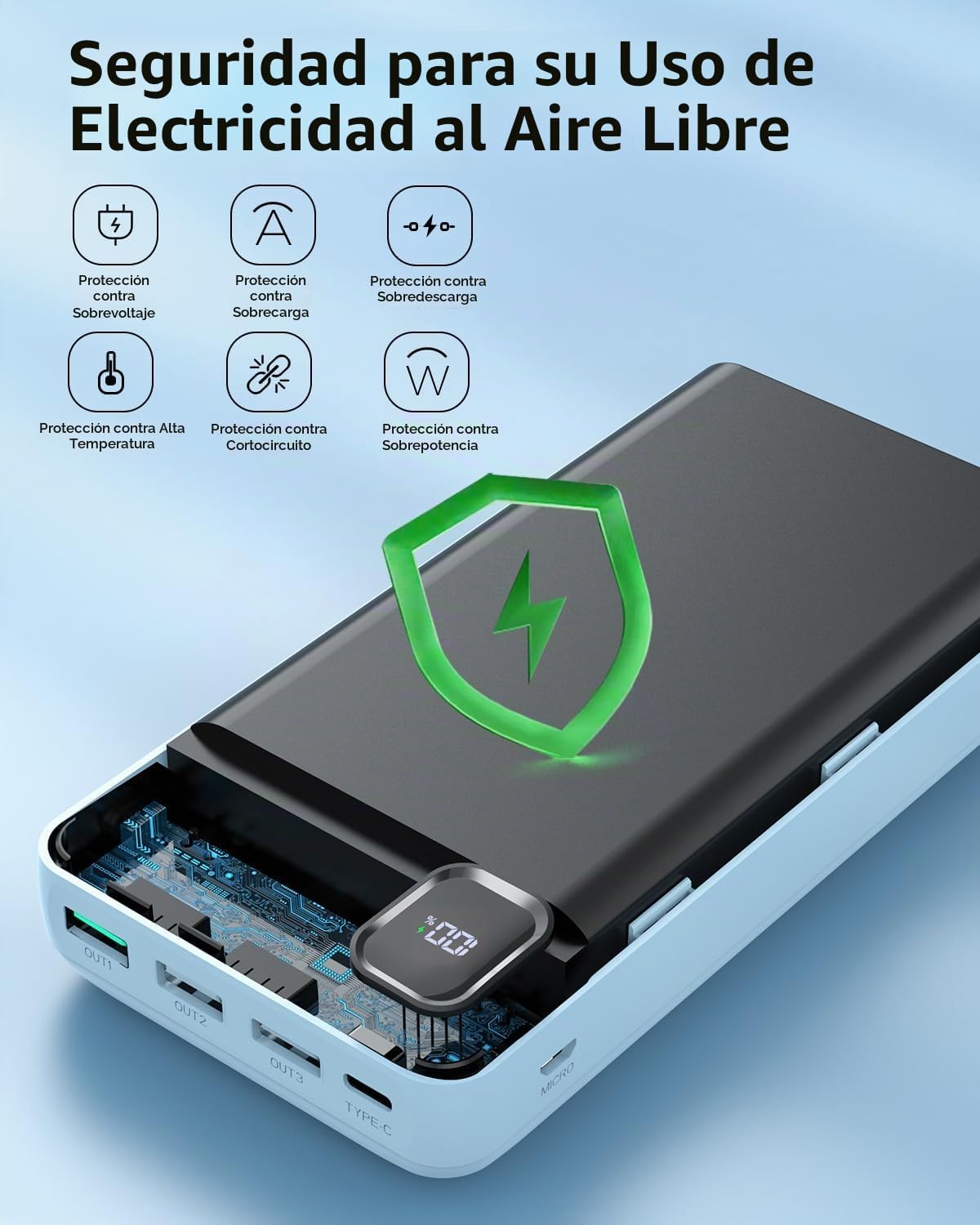 50000mAh 22.5W cargador portátil de carga rápida del banco del pode...