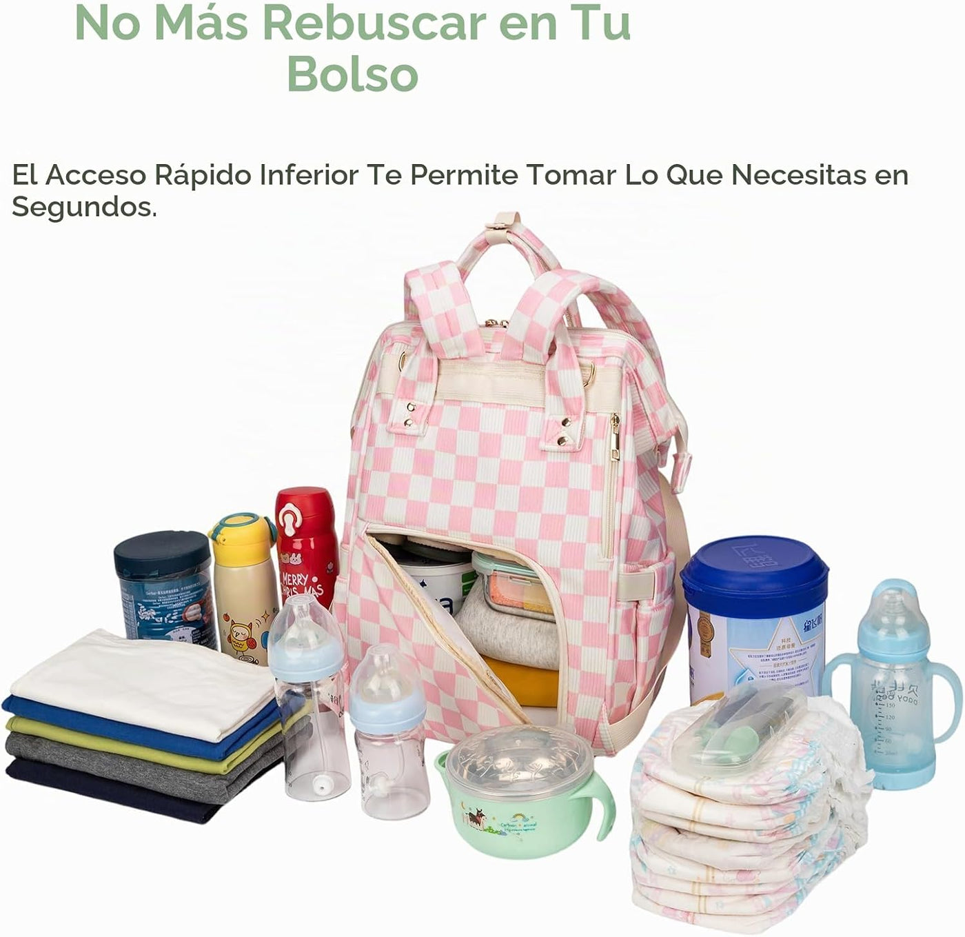 Mochila para pañales para mamá, bolsa de viaje de gran capacidad, b...