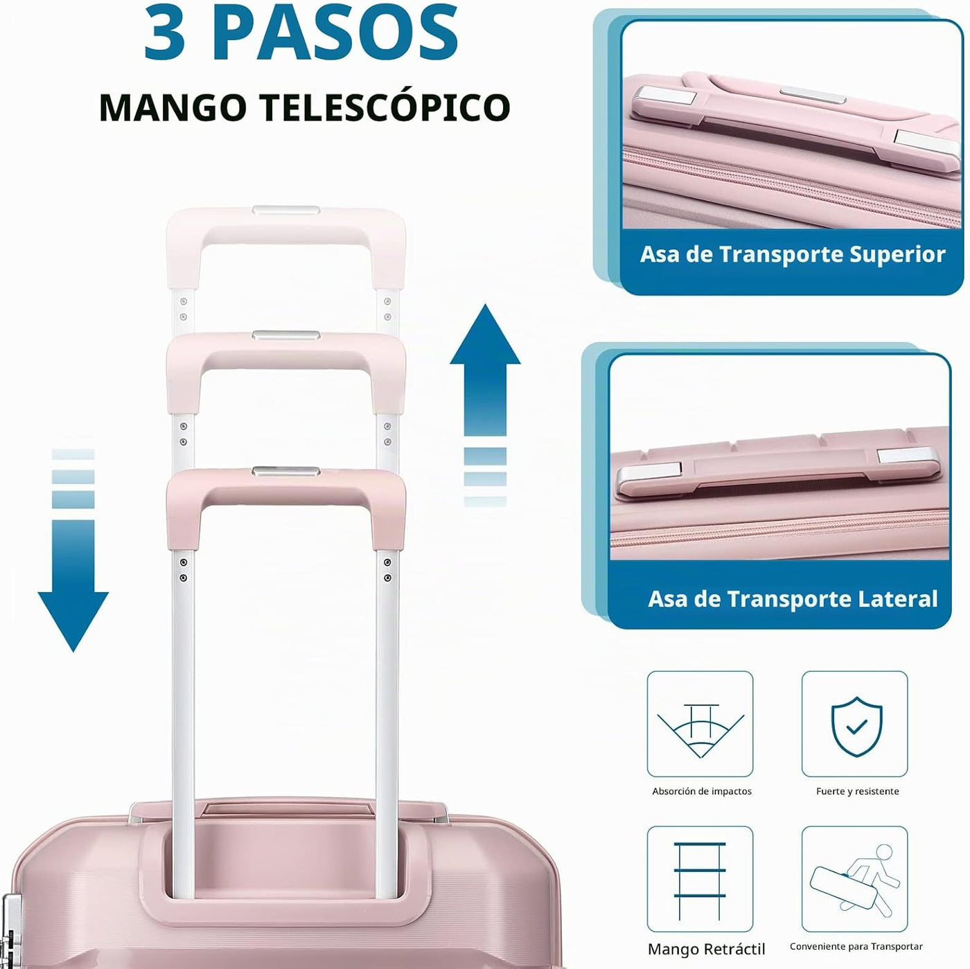 Somago Maleta de equipaje de mano de 20 pulgadas y mini estuches de...