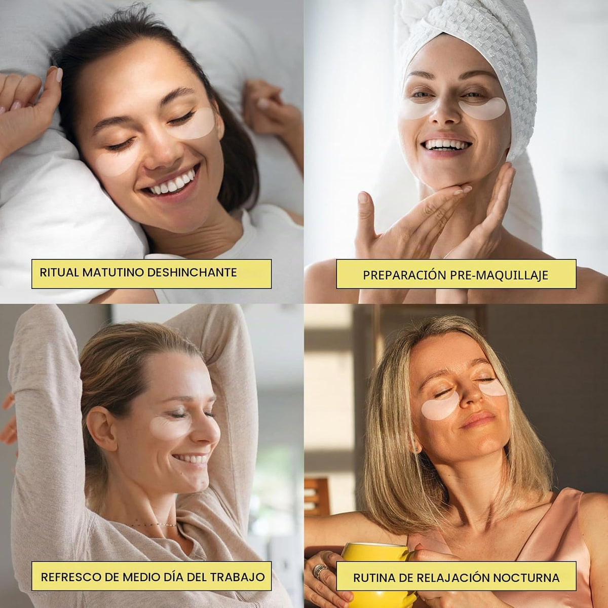 Parches para debajo de los ojos para ojeras: máscaras de gel de muc...