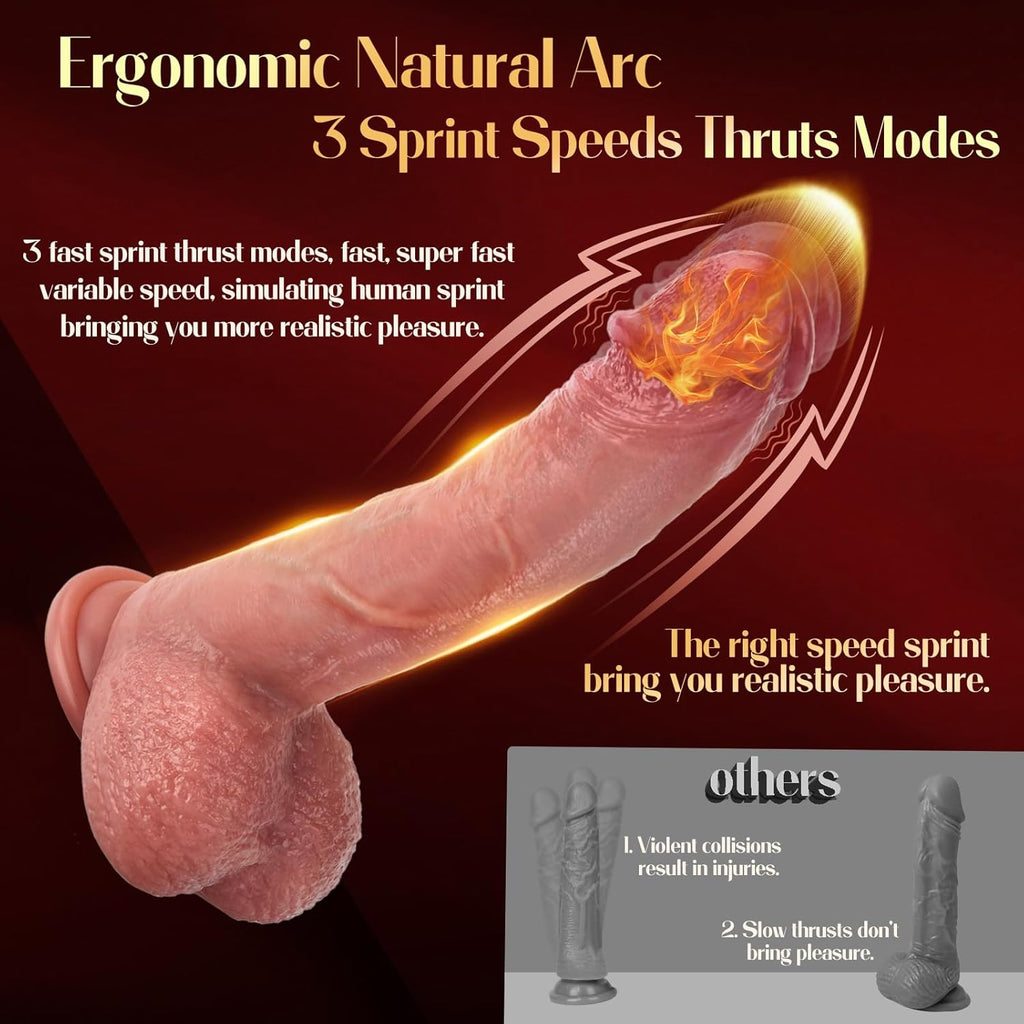 Mrgras Juguetes sexuales vibrador consolador con empuje, 3 pulsacio...