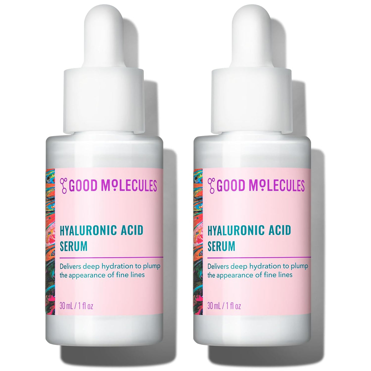 Good Molecules Suero de ácido hialurónico para cara, 1 fl oz, paque...