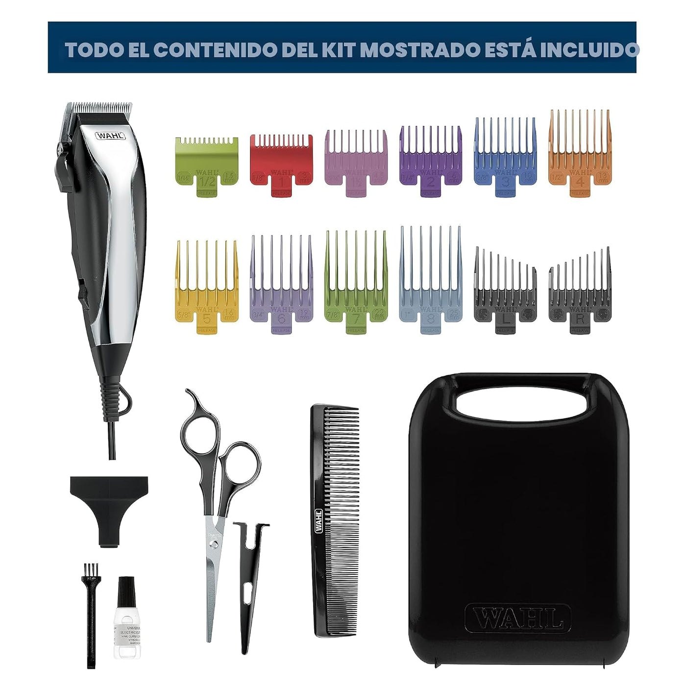 Wahl Kit de cortapelos con cable para el hogar con palanca de adelg...