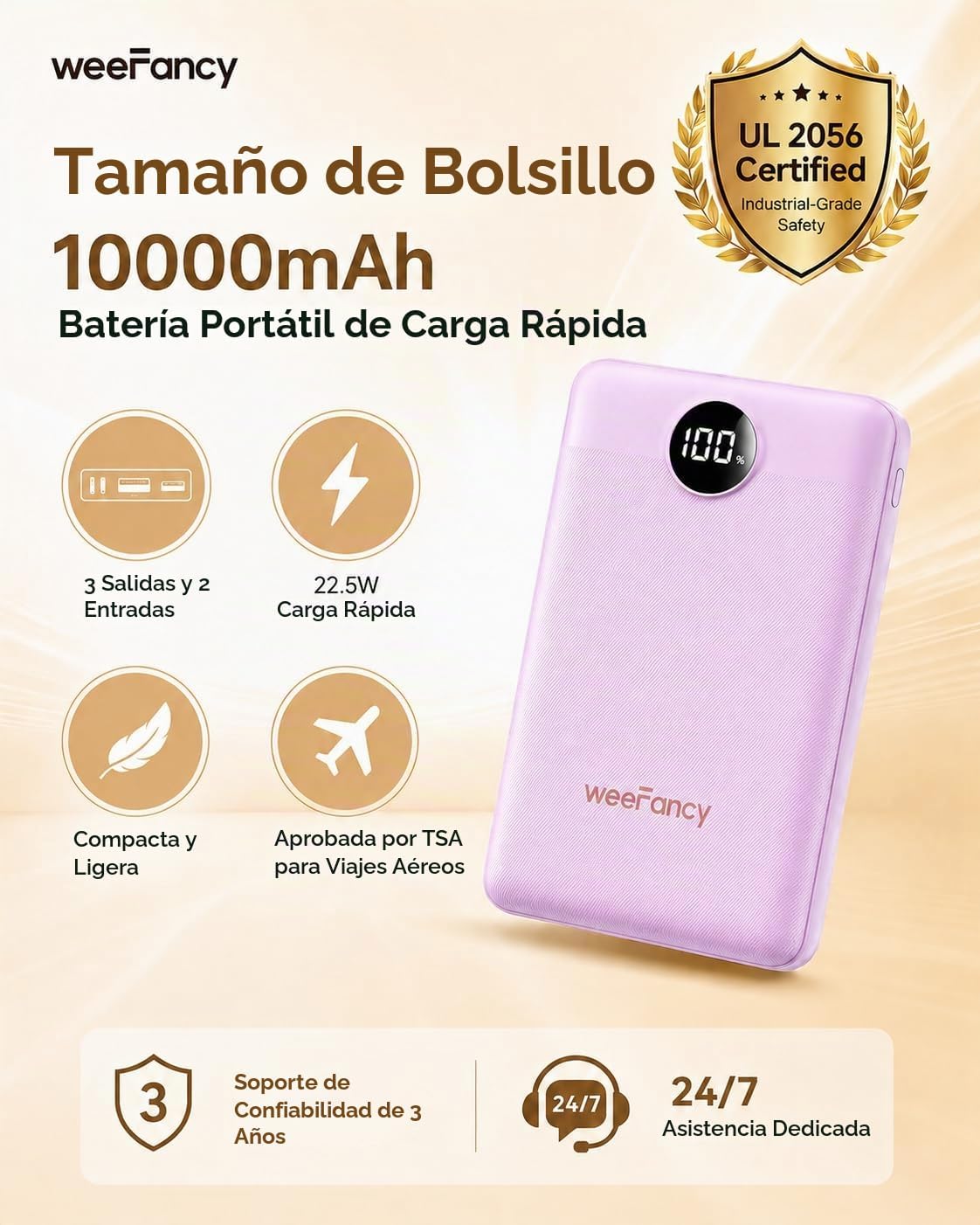 Pequeño cargador portátil 10000mAh 20W Mini banco de energía de car...