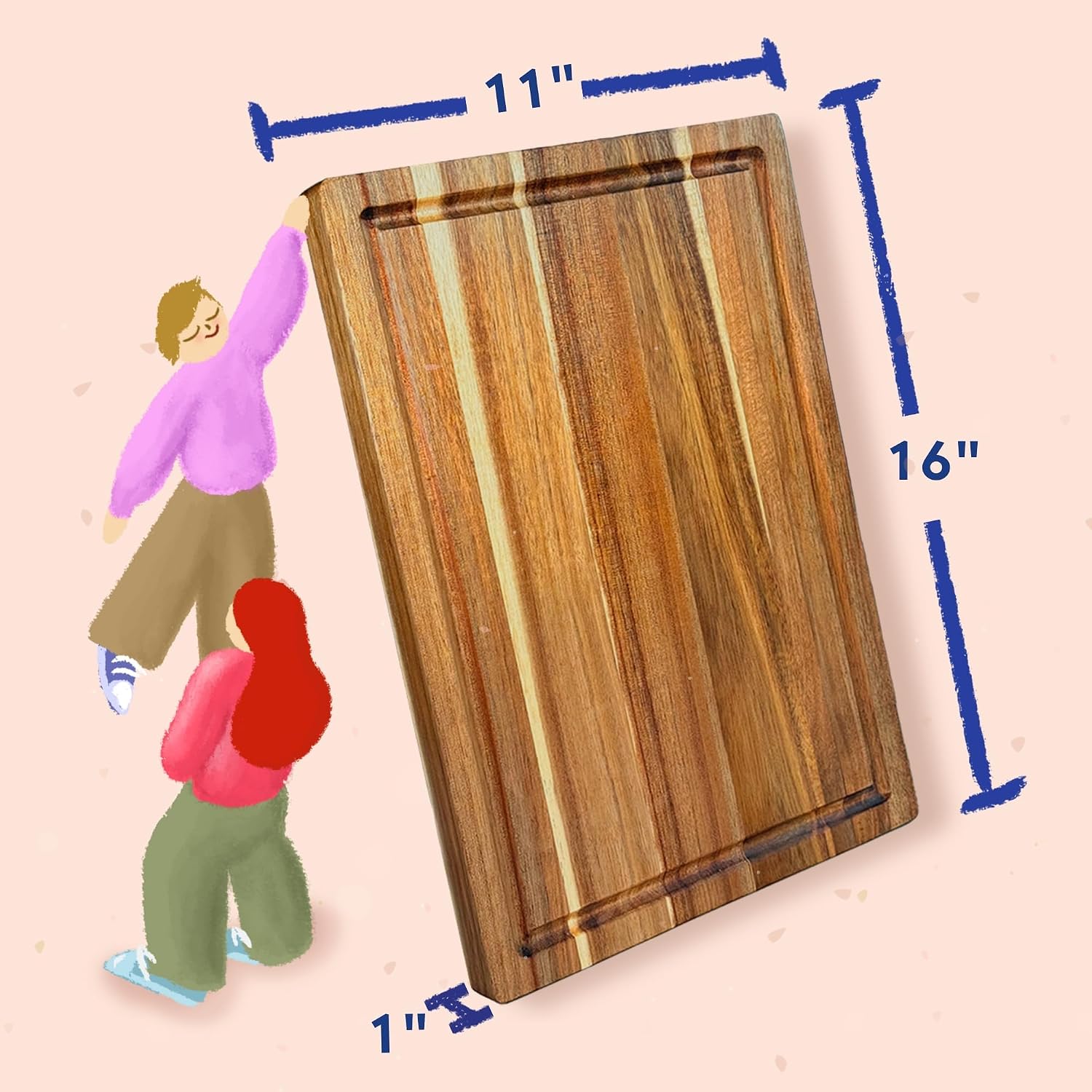 Tabla de cortar de madera de acacia no tóxica, sin aceite mineral n...