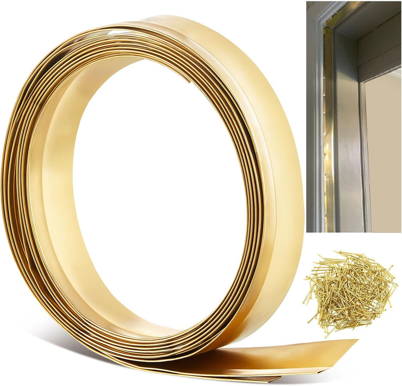 Zonon Burlete de metal bronce de 1-1\/8" de ancho x 8.86' d...