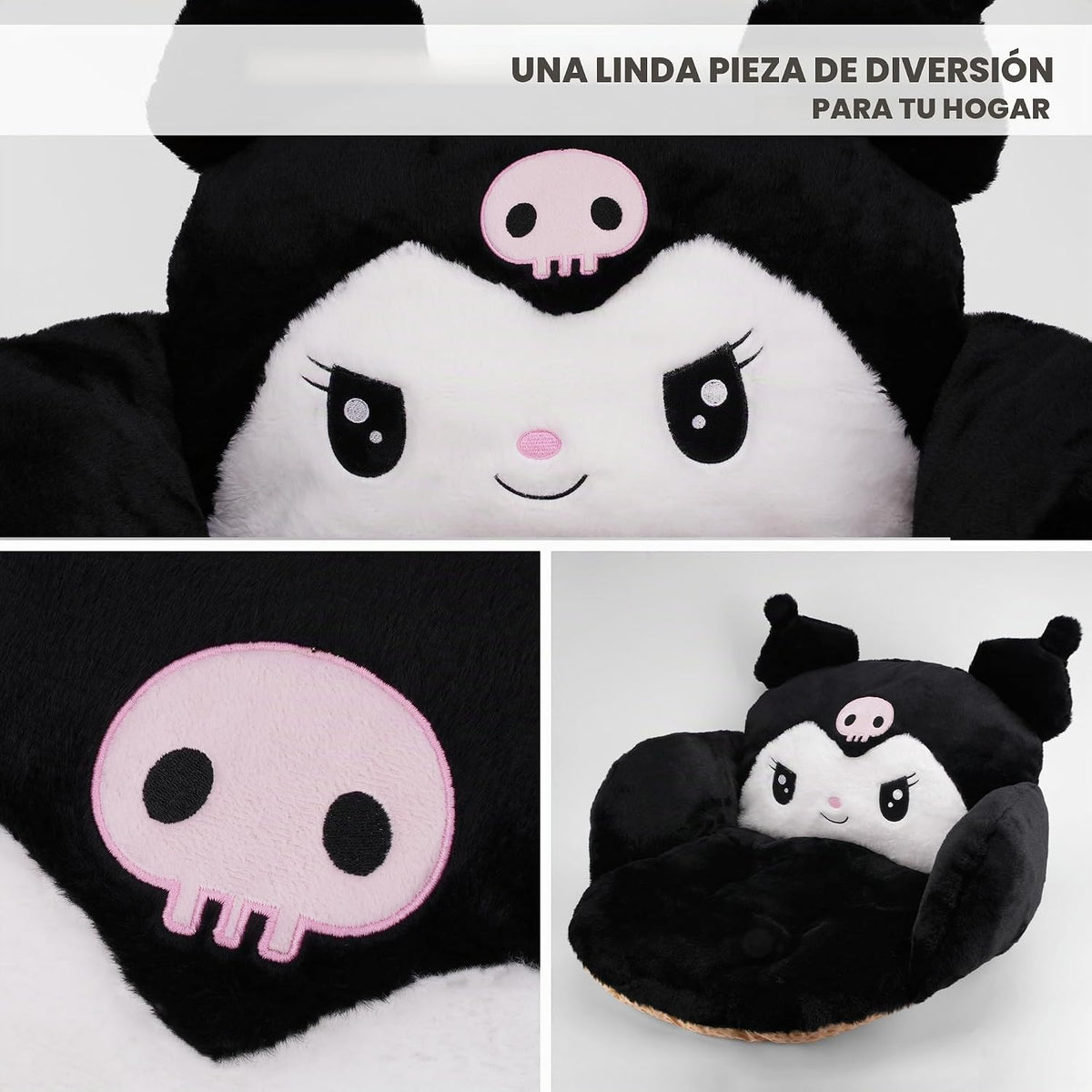 Juju - Cojín Kawaii negro \u2013 Decoración de habitación Kawaii \u...