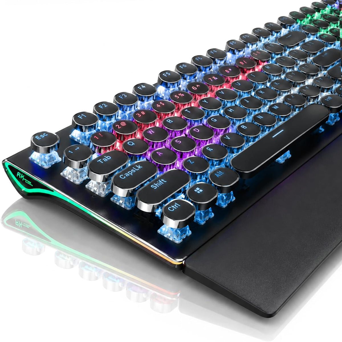 RK ROYAL KLUDGE S108 - Teclado mecánico de máquina de escribir, tec...