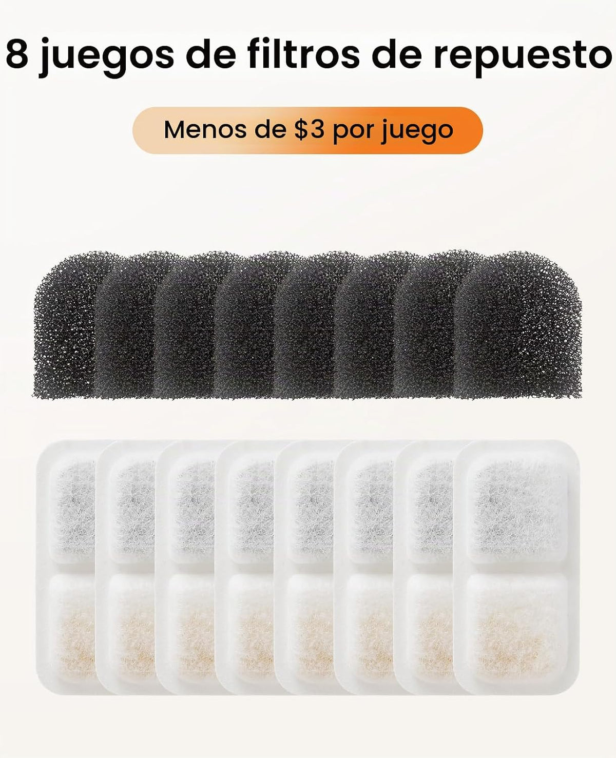 oneisall Filtros y esponjas de repuesto para fuente inalámbrica de...