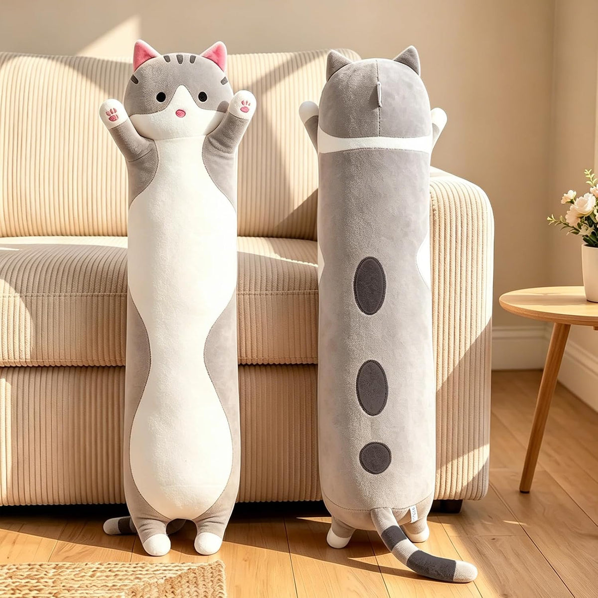 Shangman - Adorable almohada de peluche con diseño de gato de caric...