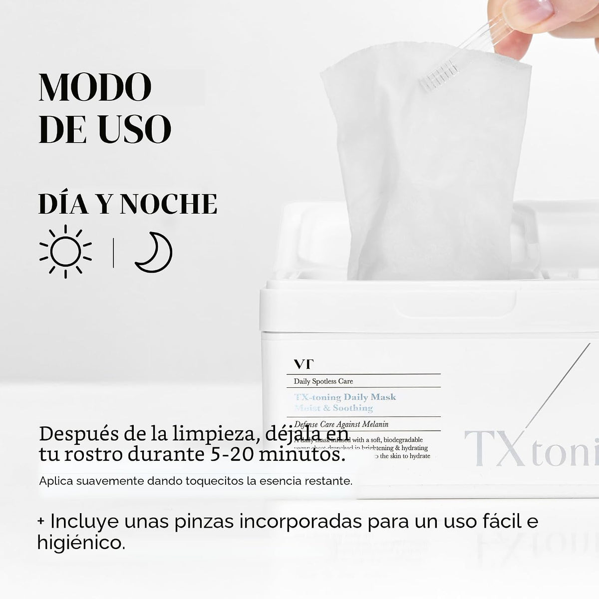 VT COSMETICS TX Mascarilla Tonificante Diaria 30 Hojas, Ácido Trane...