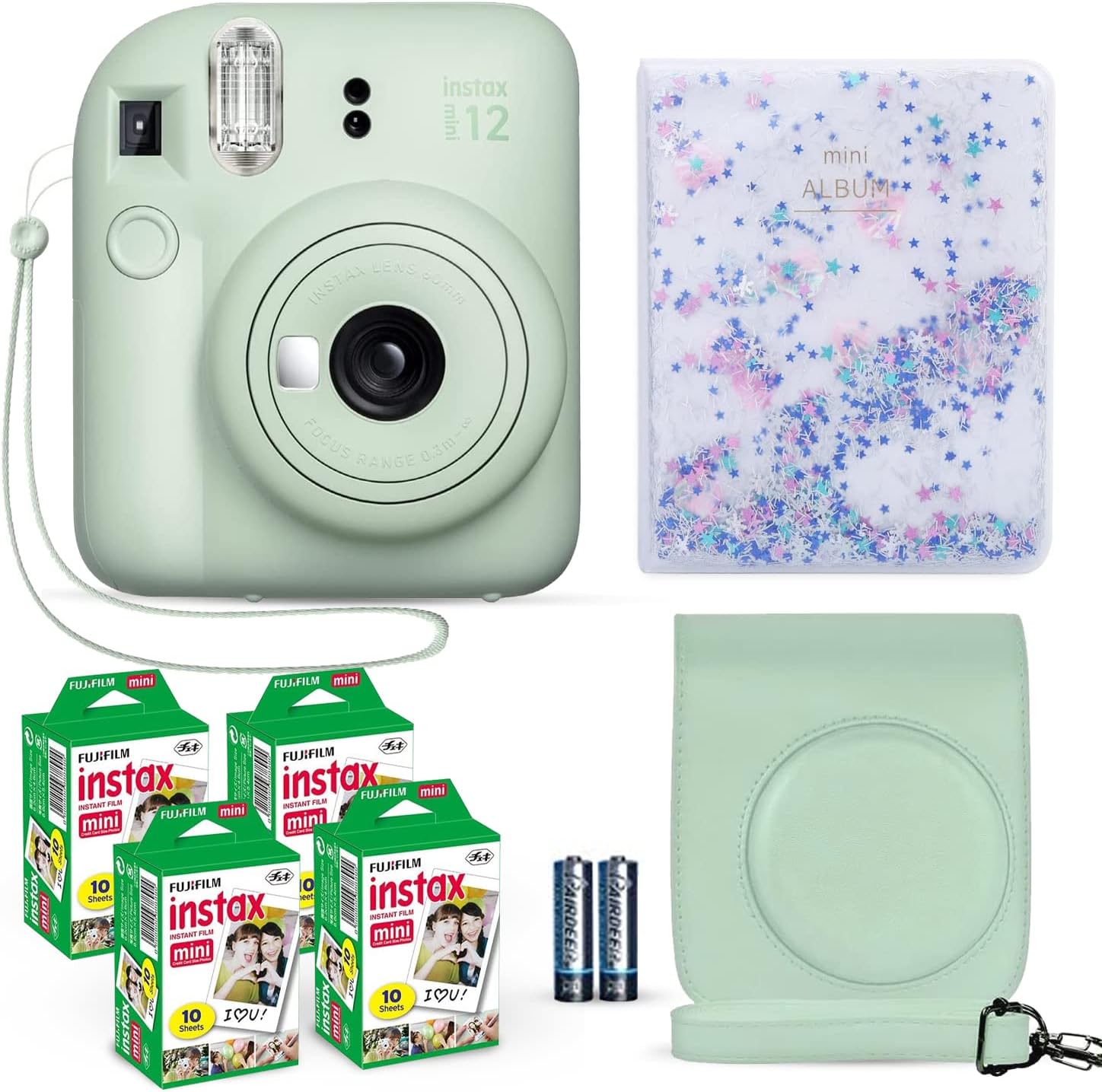 Cámara instantánea Fujifilm Instax Mini 12 color menta + paquete de...
