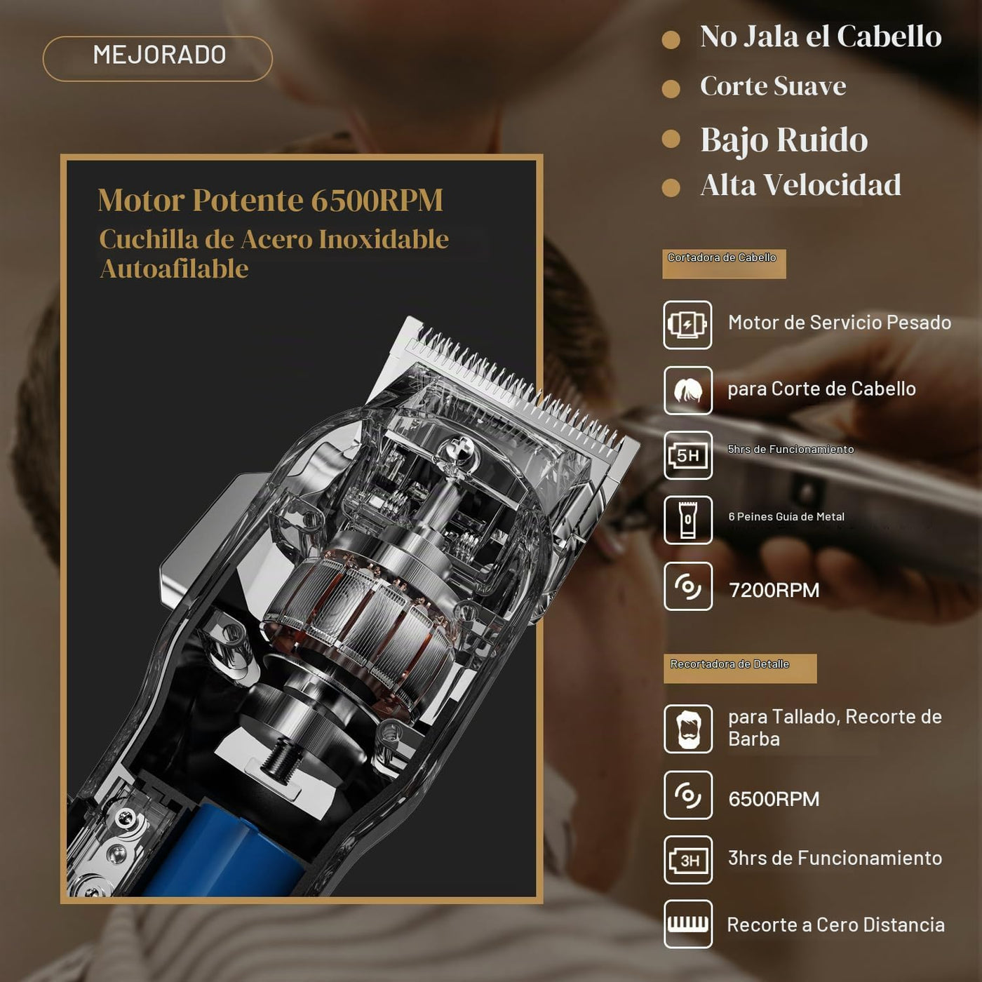 AngFan Juego de cortapelos y recortadora inalámbrica profesional pa...