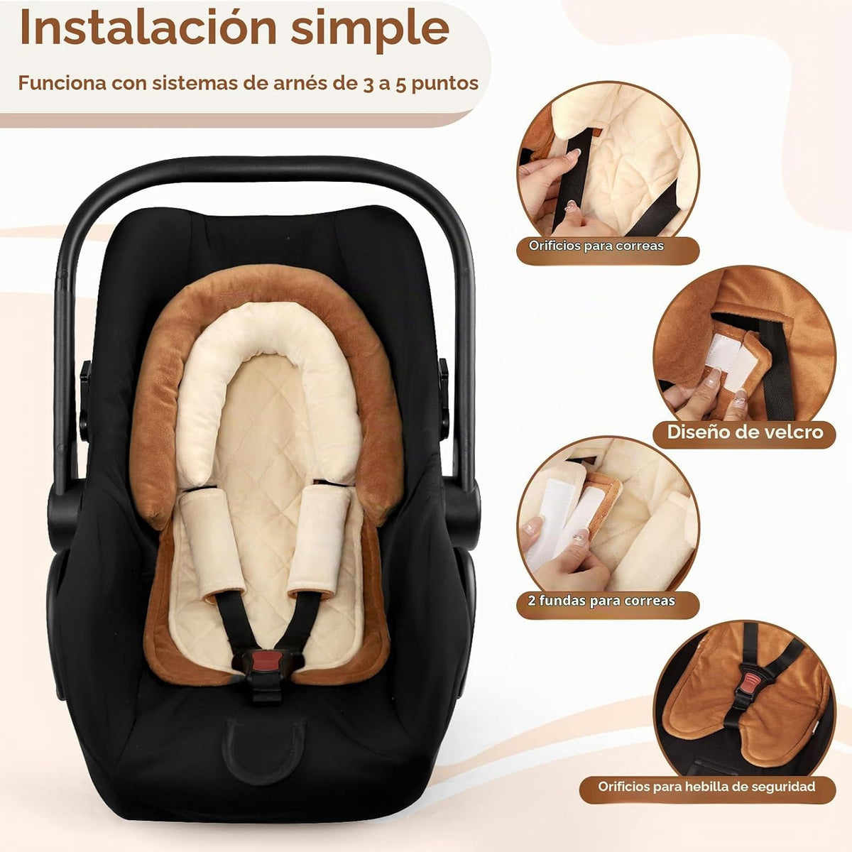 Soporte para la cabeza del asiento de automóvil y fundas para corre...