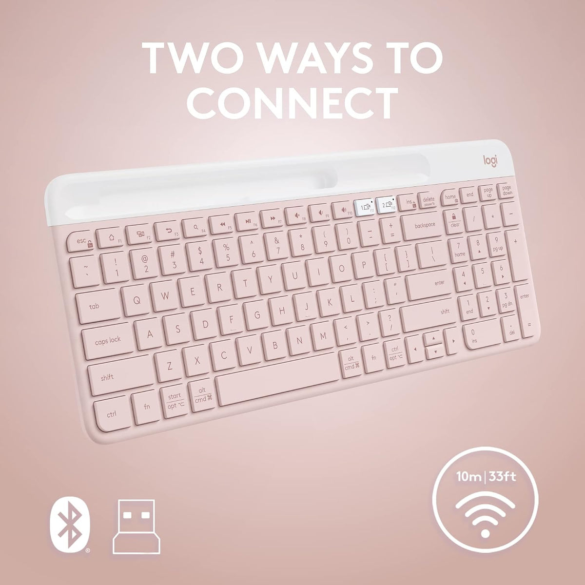 Logitech Teclado inalámbrico delgado K585 con soporte de teléfono |...