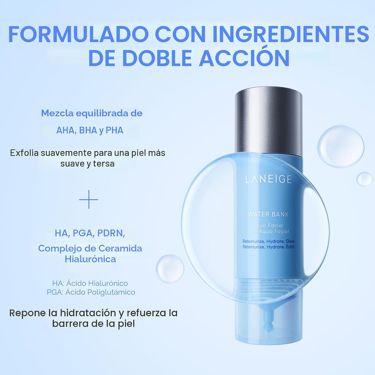 LANEIGE Water Bank Aqua Facial Serum | K-Beauty Suero Hidratante |...