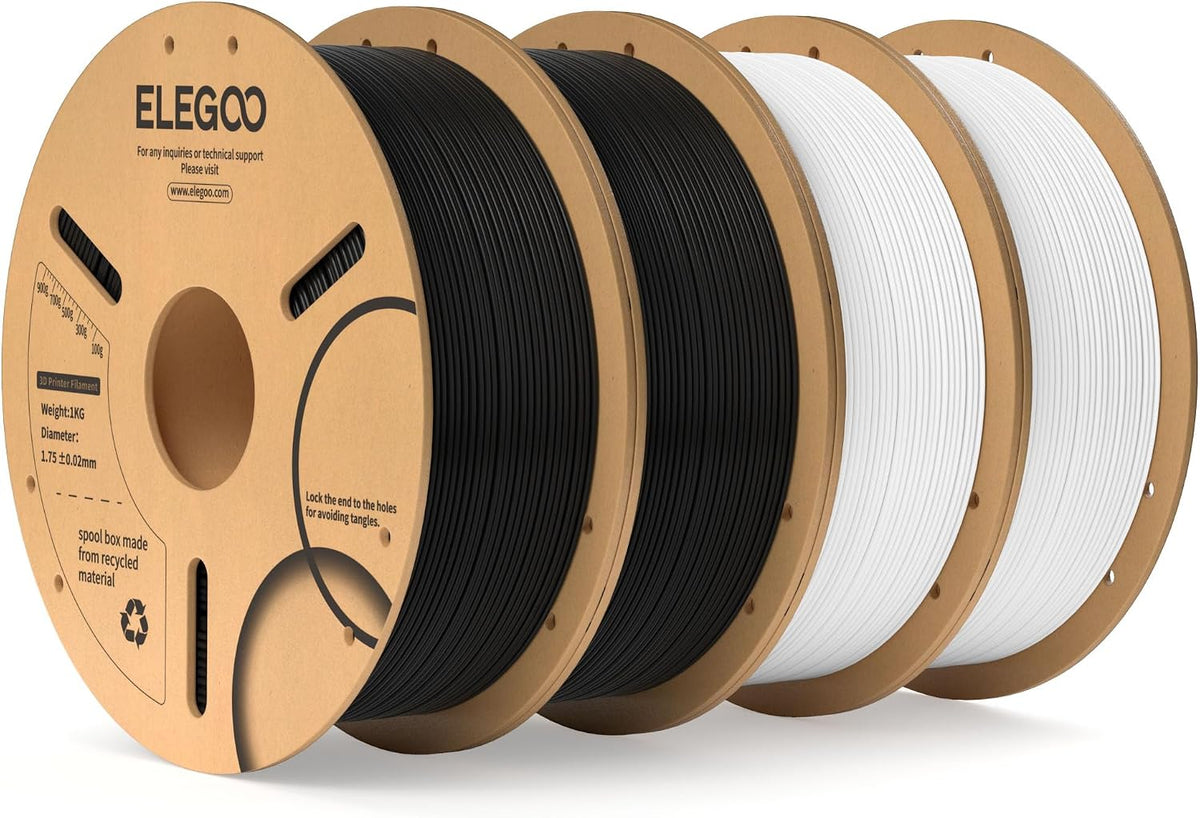 ELEGOO Filamento PLA 1.75mm Paquete 4KG, Filamento para impresora 3...