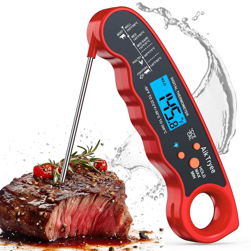 AikTryee Termómetro digital de lectura instantánea para carne, coci...