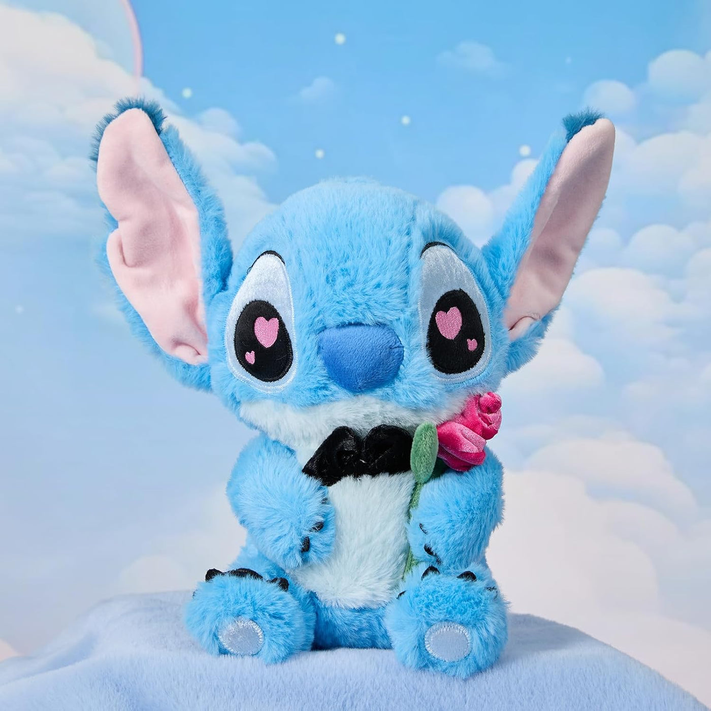 MINISO Disney Lilo & Stitch - Peluche romántico de punto sentado de...