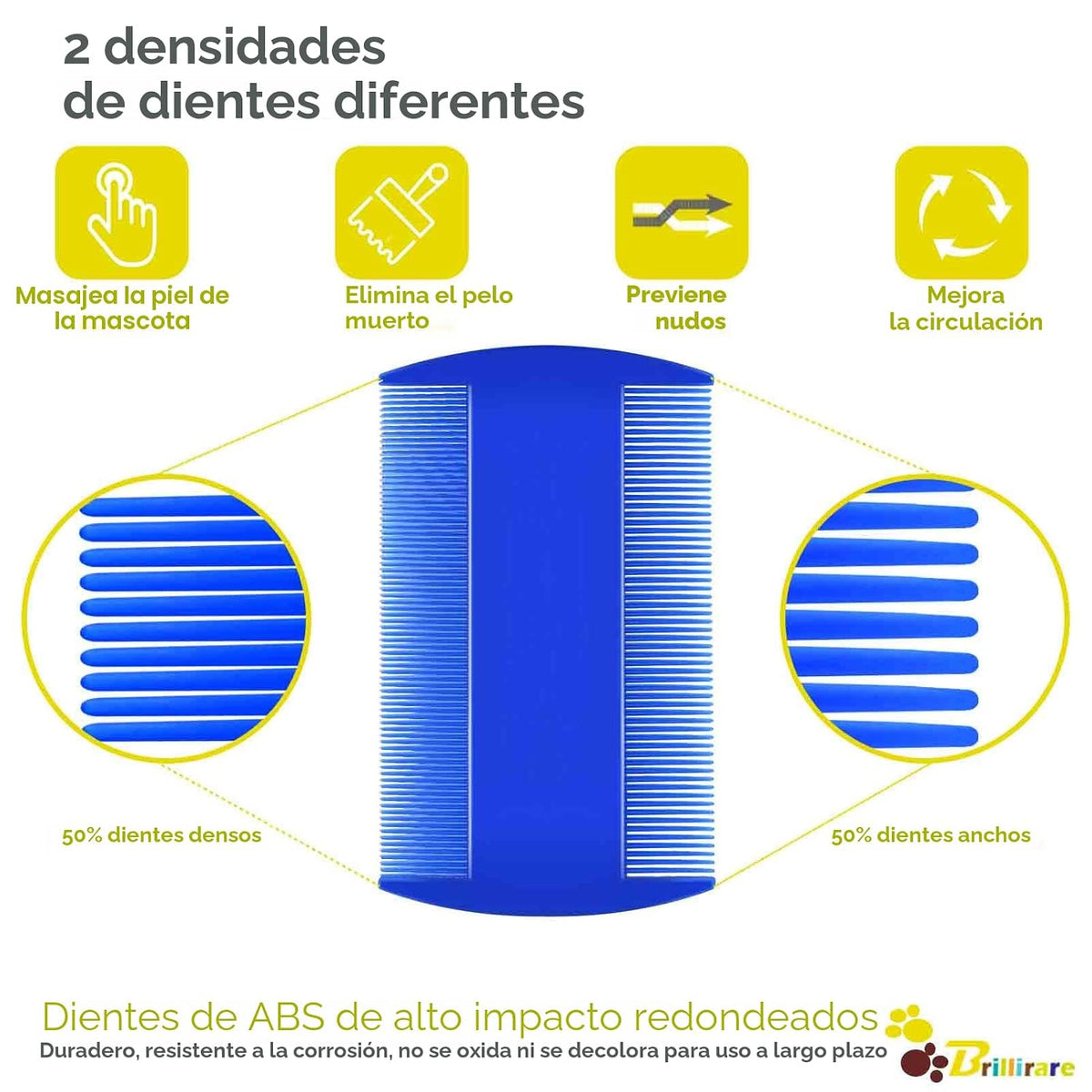 BRILLIRARE Paquete de 4 peines para piojos de pulgas, peines de ace...