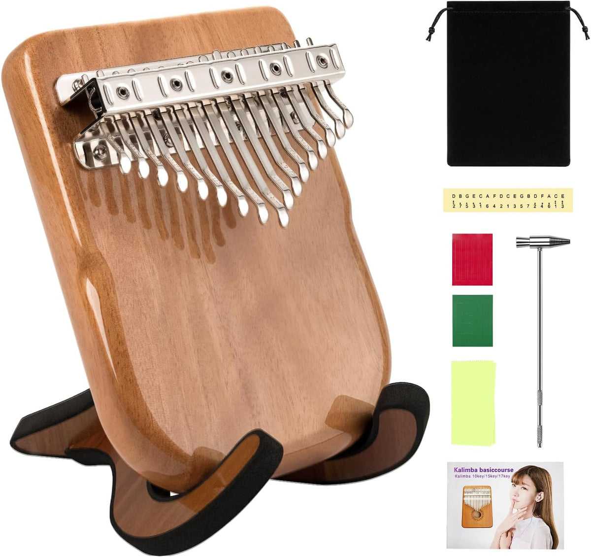 Kalimba - Piano de pulgar de 17 teclas con soporte, regalo para | K...