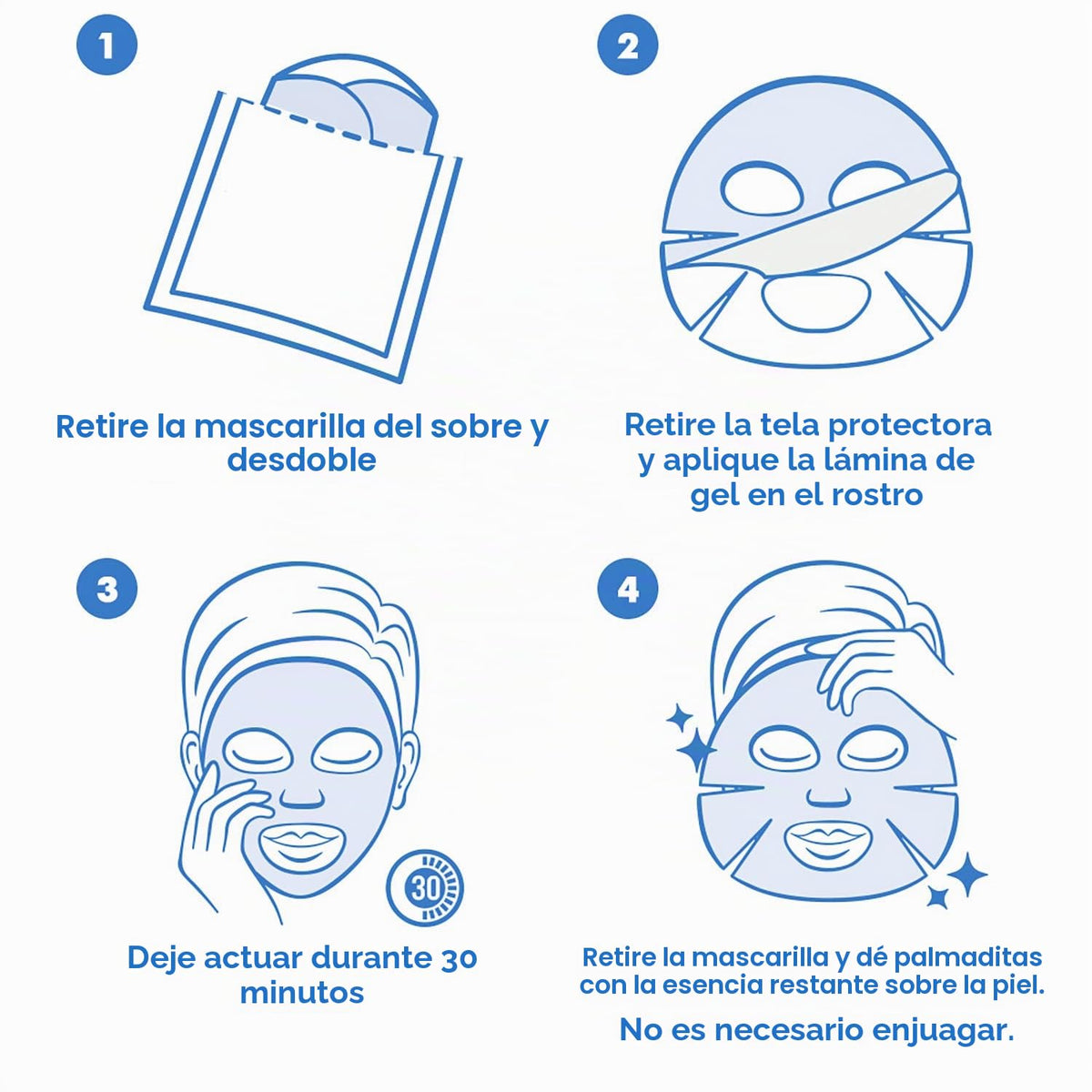 Ebanel Paquete de 10 mascarillas faciales de hidrogel de colágeno c...