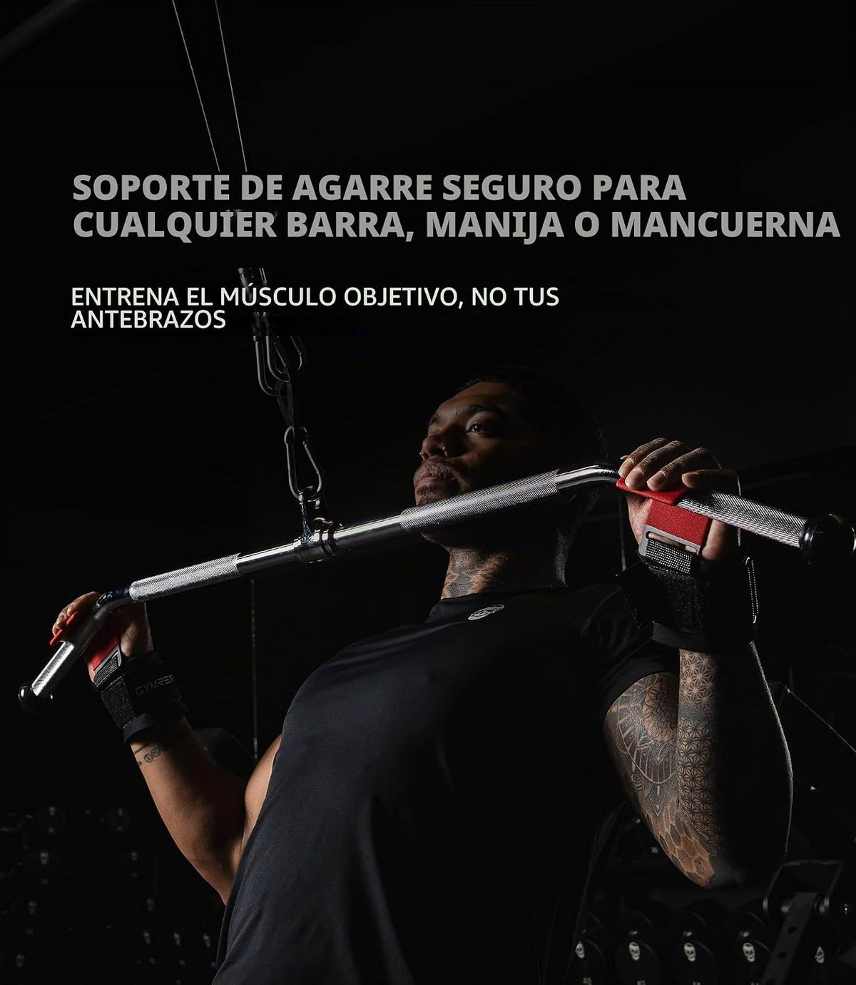 Ganchos para levantamiento de pesas Gymreapers (par), correas de mu...