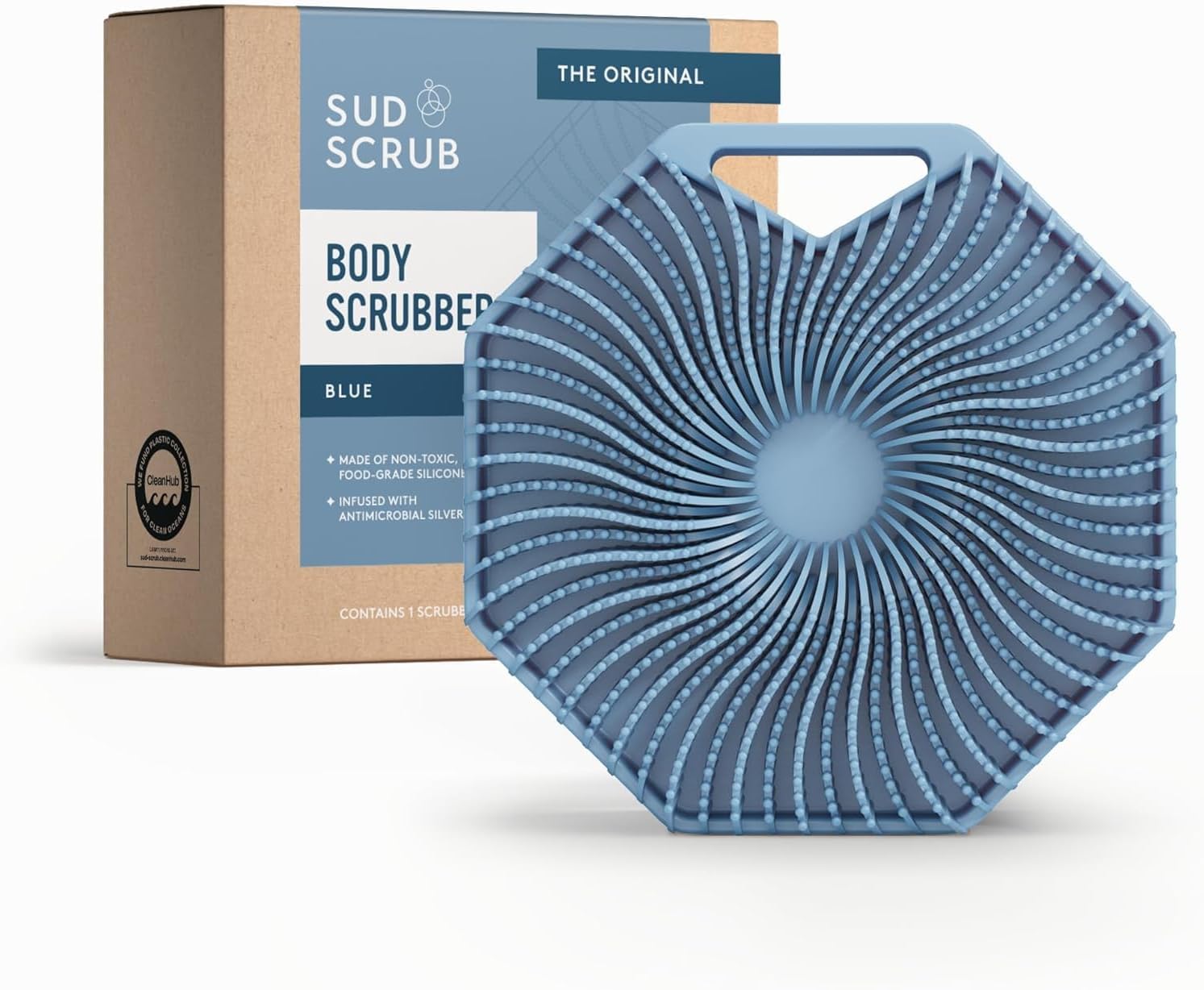 Sud Scrub® Depurador corporal de silicona antimicrobiano, cepillo e...