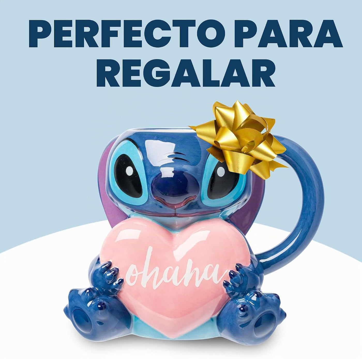 Silver Buffalo Disney Lilo and Stitch Ohana - Taza esculpida en 3D,...
