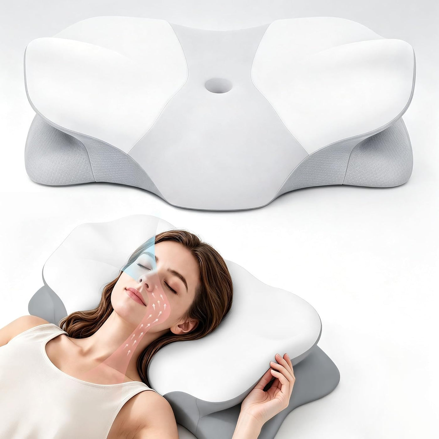 MEKEMOL Almohada cervical para el cuello para aliviar el dolor con...