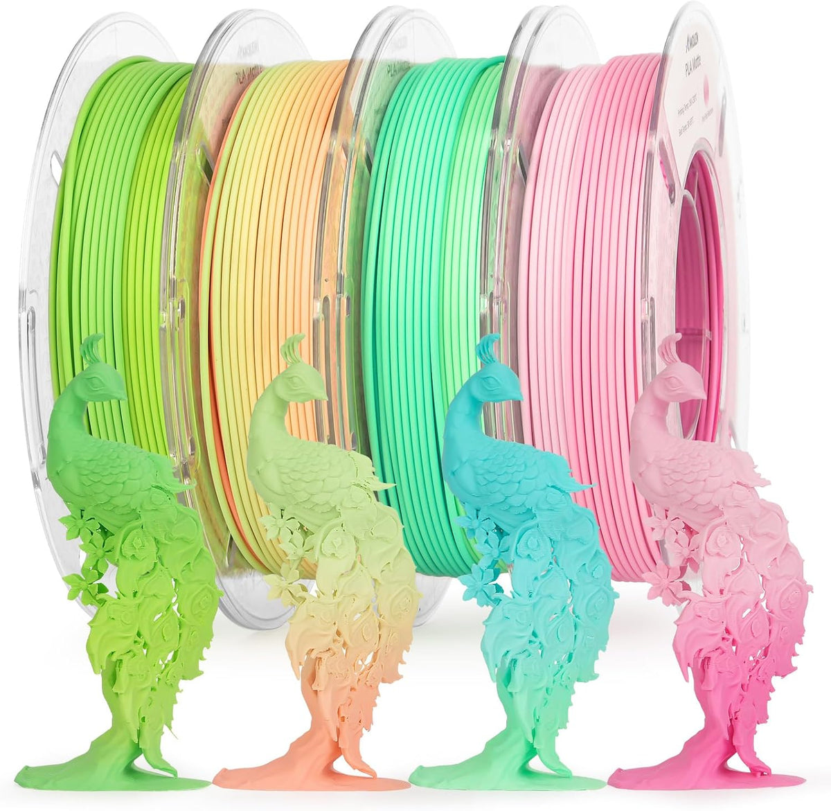AMOLEN Filamento de impresora 3D PLA mate de 0.07 in arcoíris bicol...