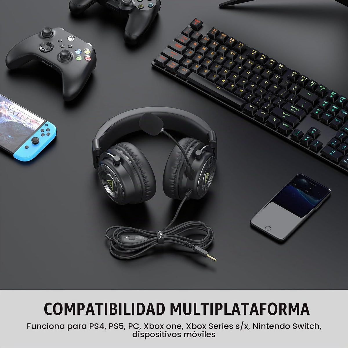 EKSA E900 - Auriculares con micrófono para PC, PS4, PS5, Xbox - Mic...