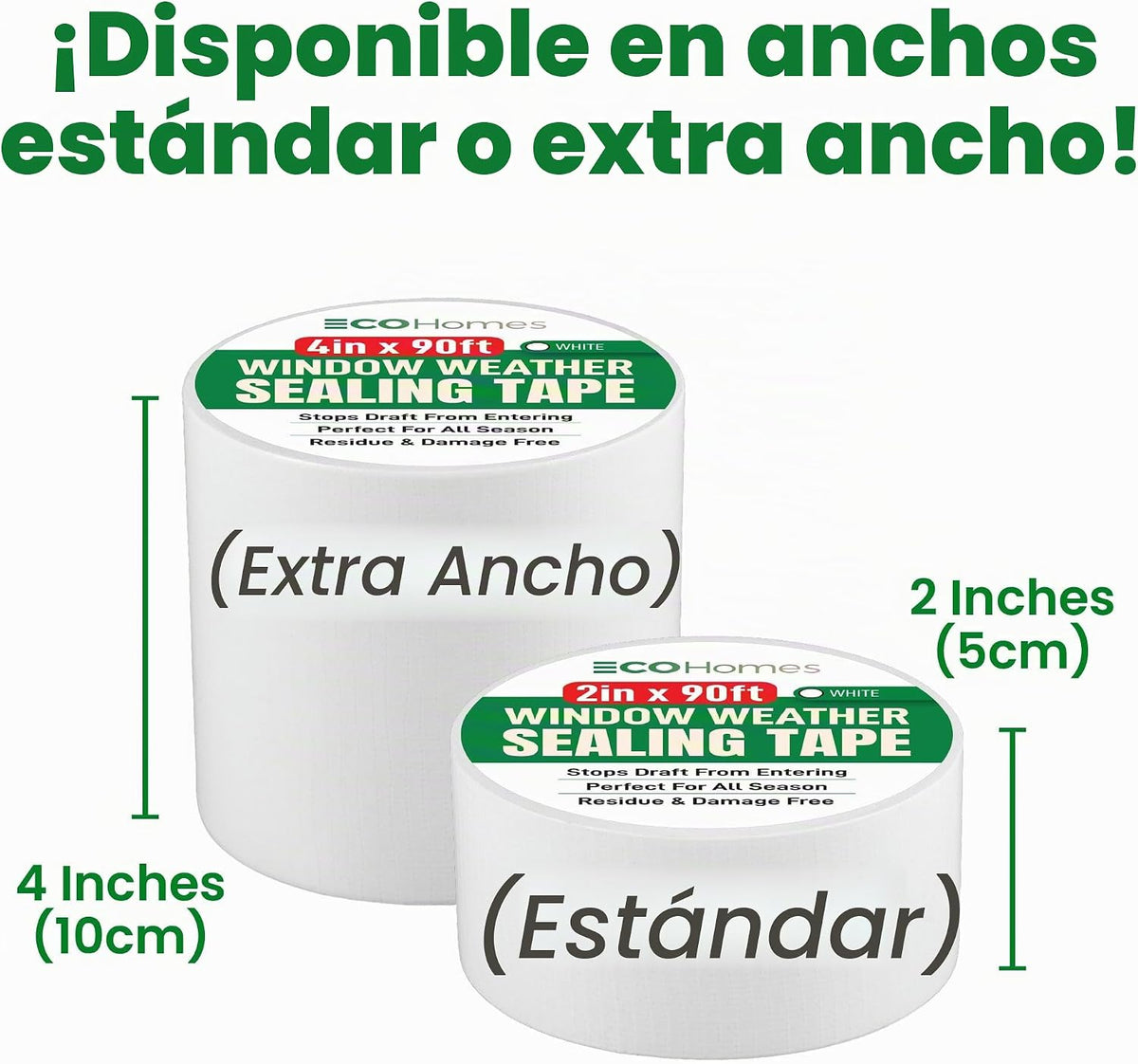 ECOHomes Cinta de sellado para ventanas (2 pulgadas de ancho x 90 p...