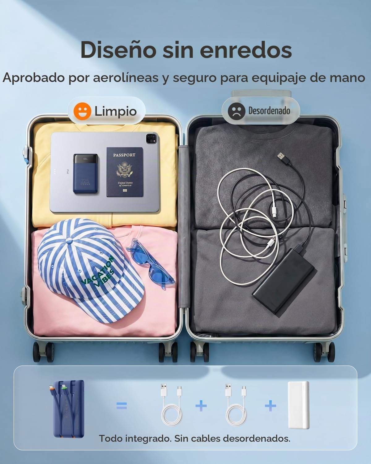 VEGER Cargador portátil de carga rápida de 10000mAh 0.4lb con cable...