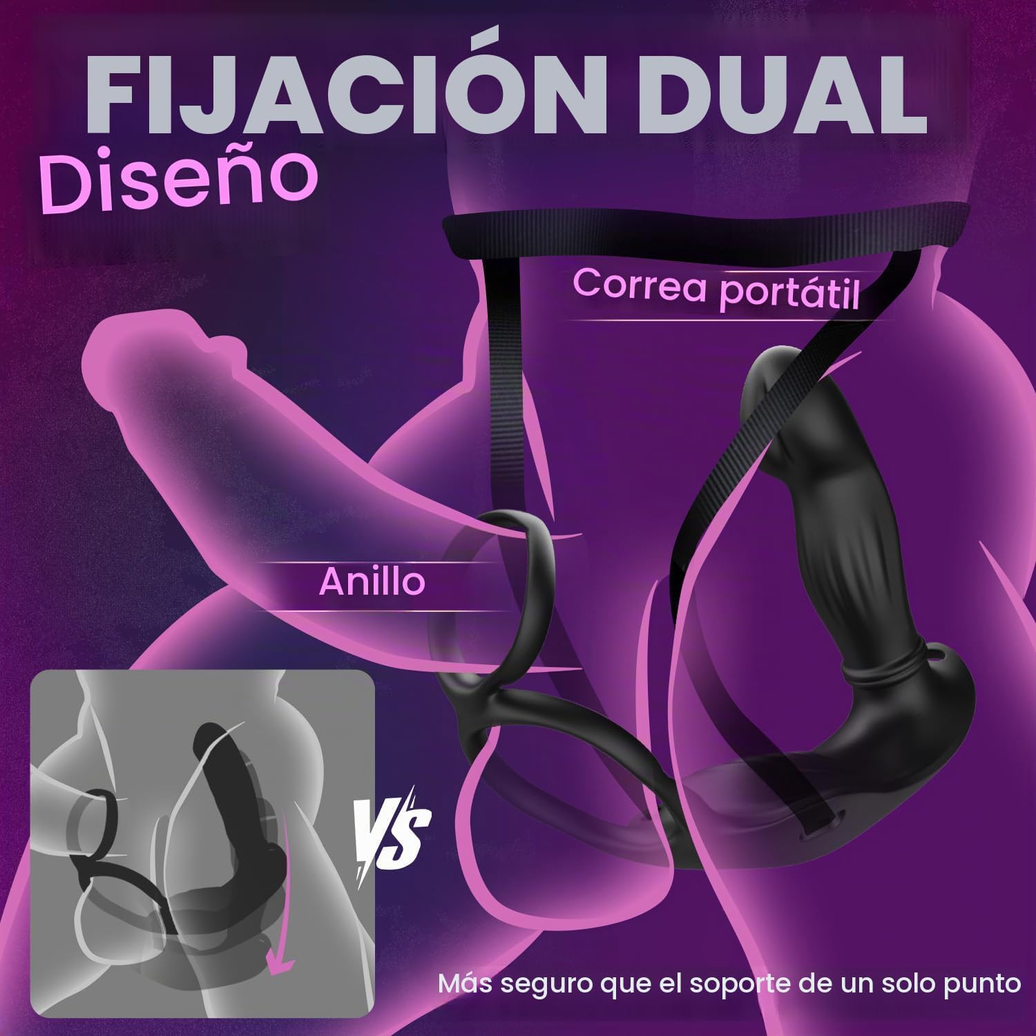 Vibrador anal con masajeador de próstata de empuje portátil, juguet...