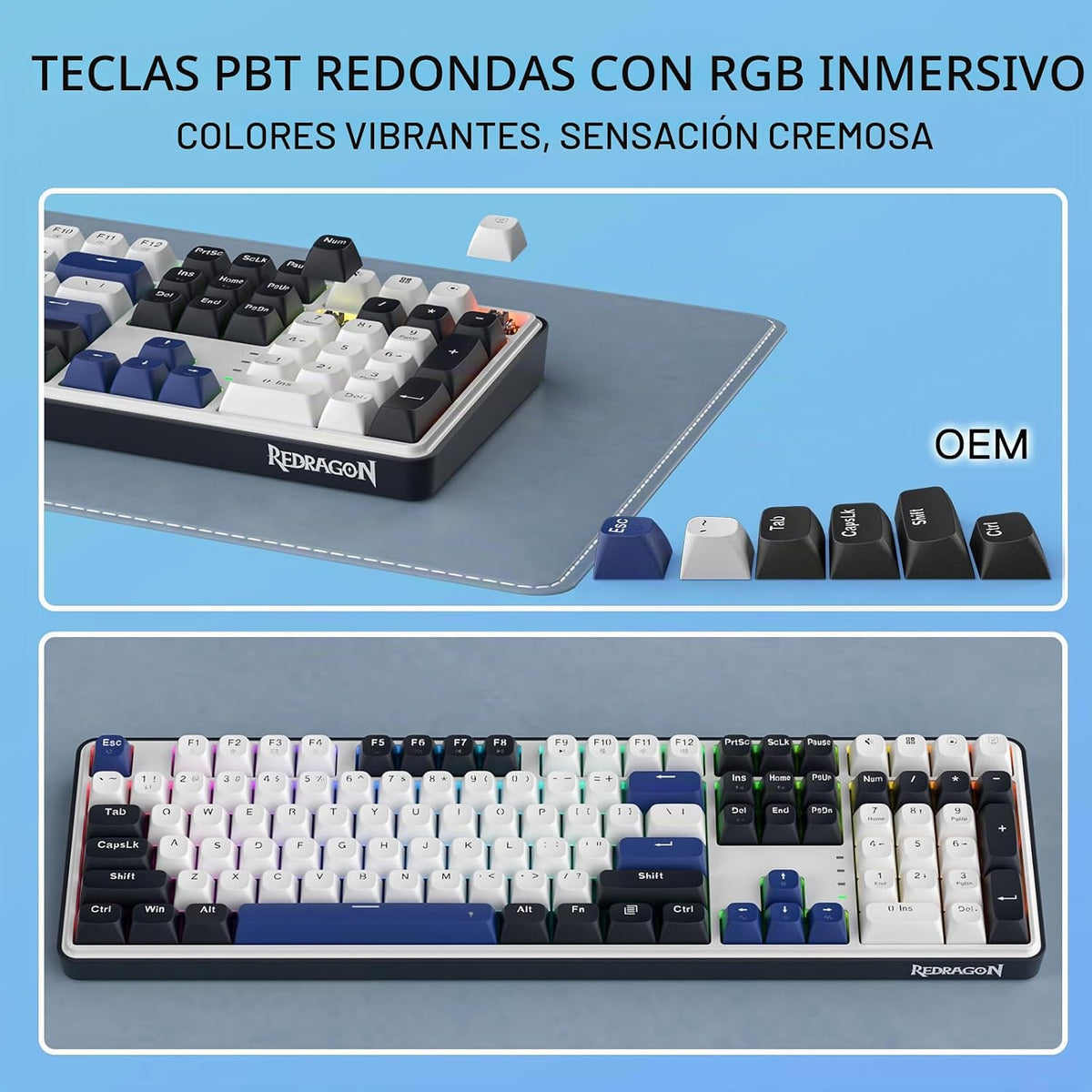 Redragon K689 - Teclado para juegos con cable y junta de goma RGB,...