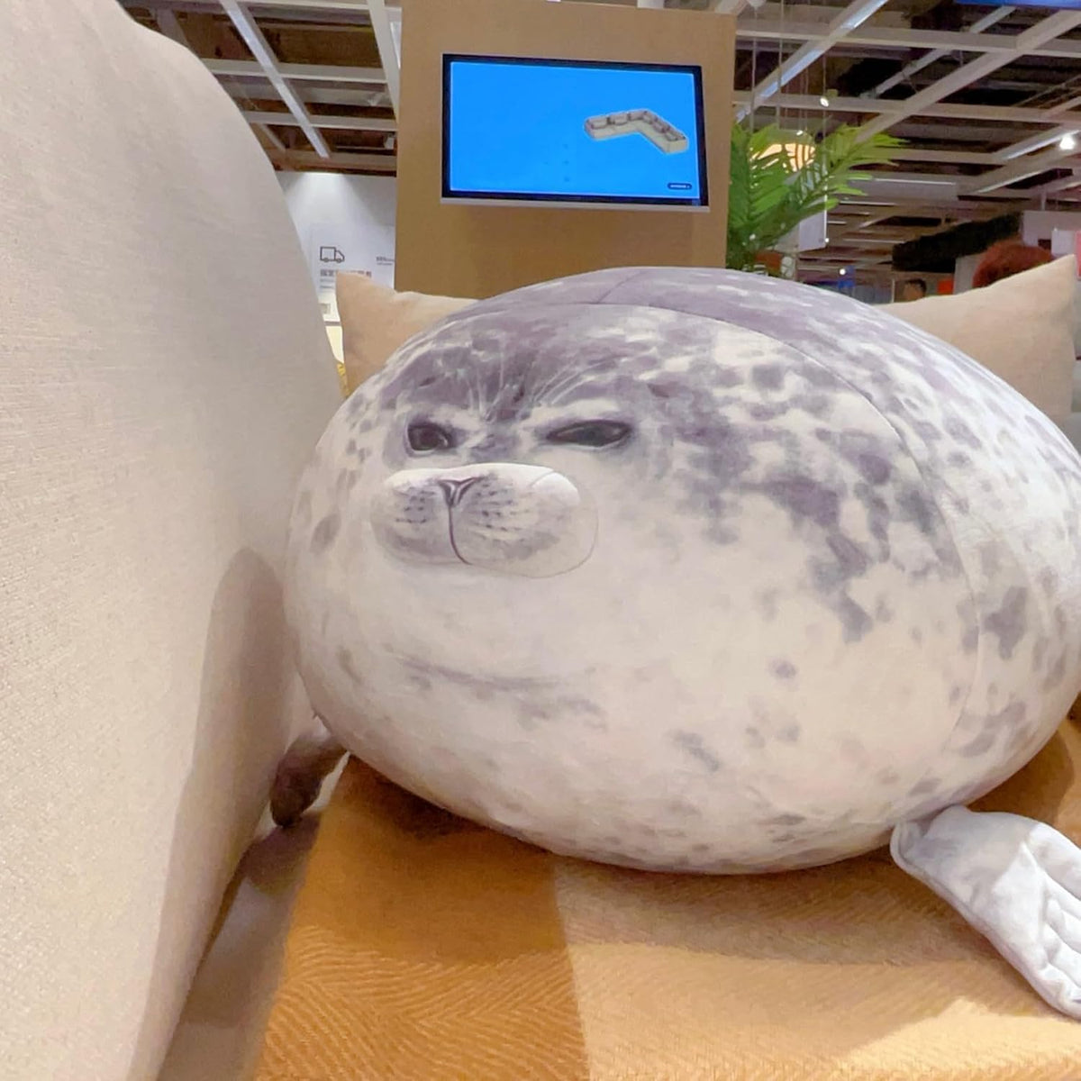 LUXSIT - Almohada de foca gordita de 23.8 pulgadas, almohada grande...