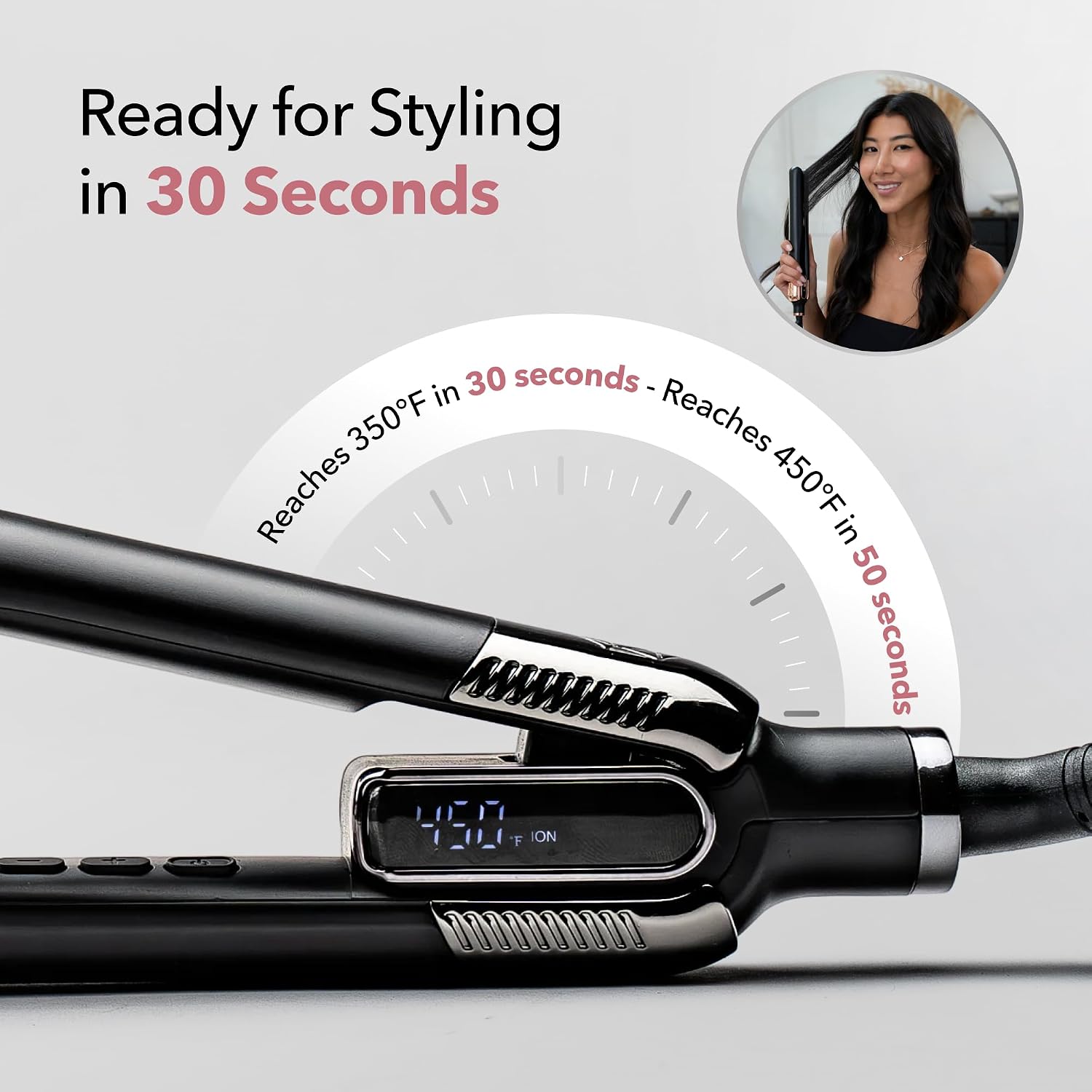 Plancha de pelo con plancha plana SRILabs StyleQ y terapia de luz r...