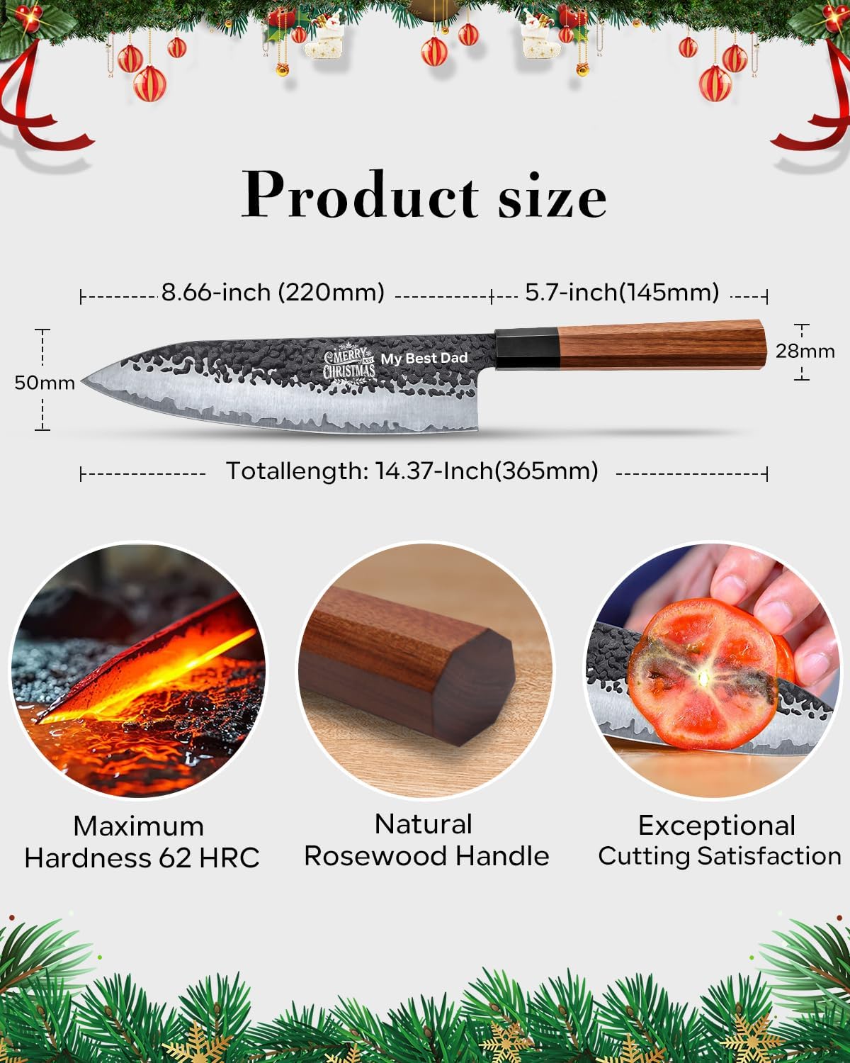 FAMCÜTE Regalos personalizados para hombres, cuchillo japonés perso...