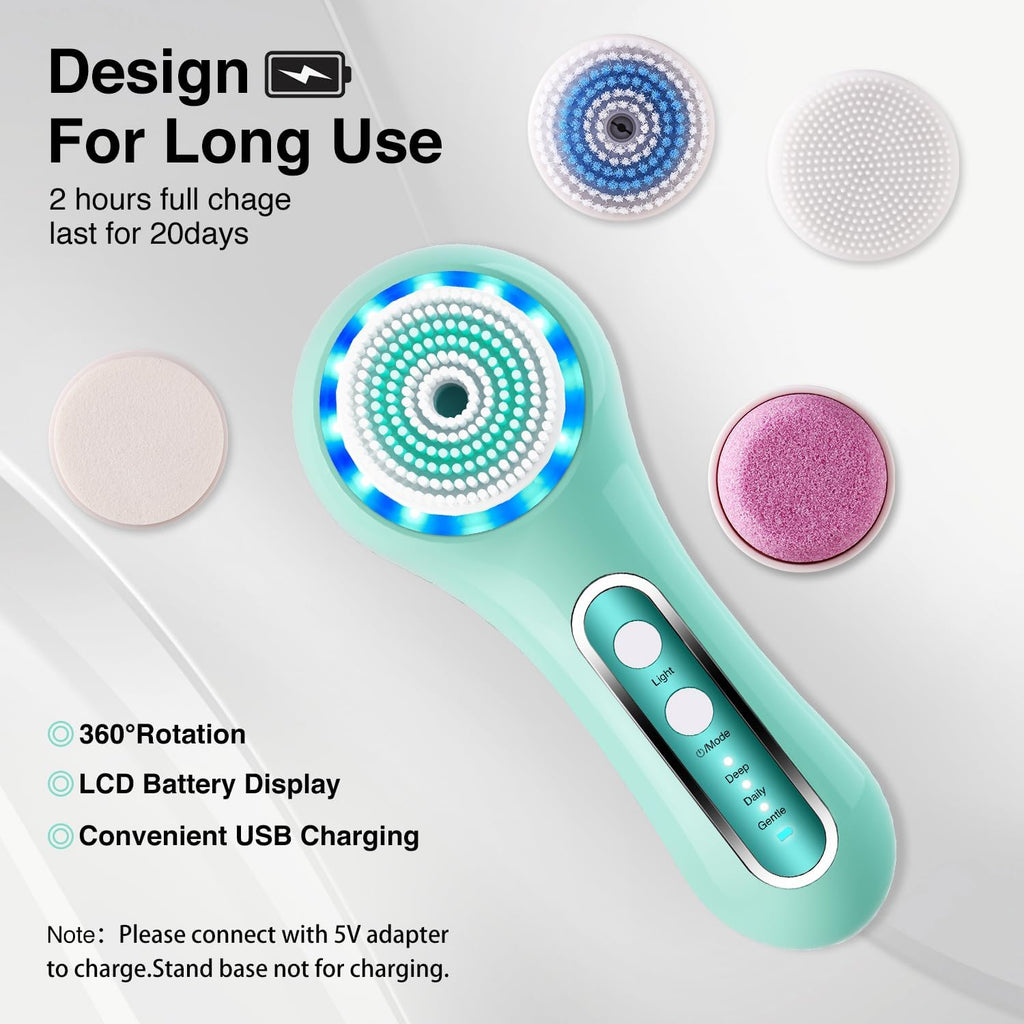 UMICKOO Cepillo de limpieza facial eléctrico, depurador facial gira...