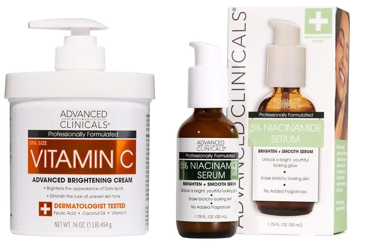 Advanced Clinicals Crema iluminadora de vitamina C + suero de niaci...