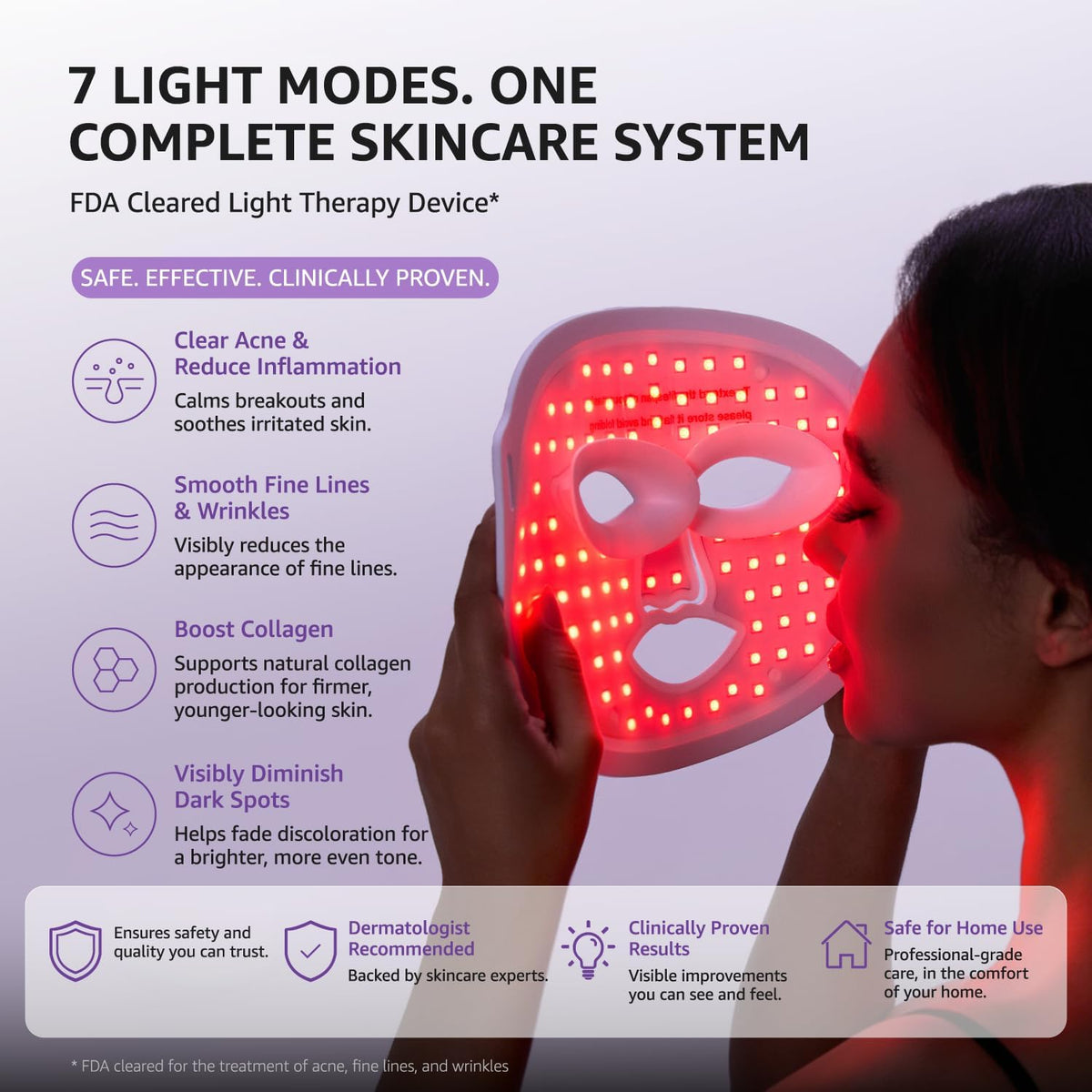 Máscara de terapia de luz roja para cara y cuello con 468 LED | 850...