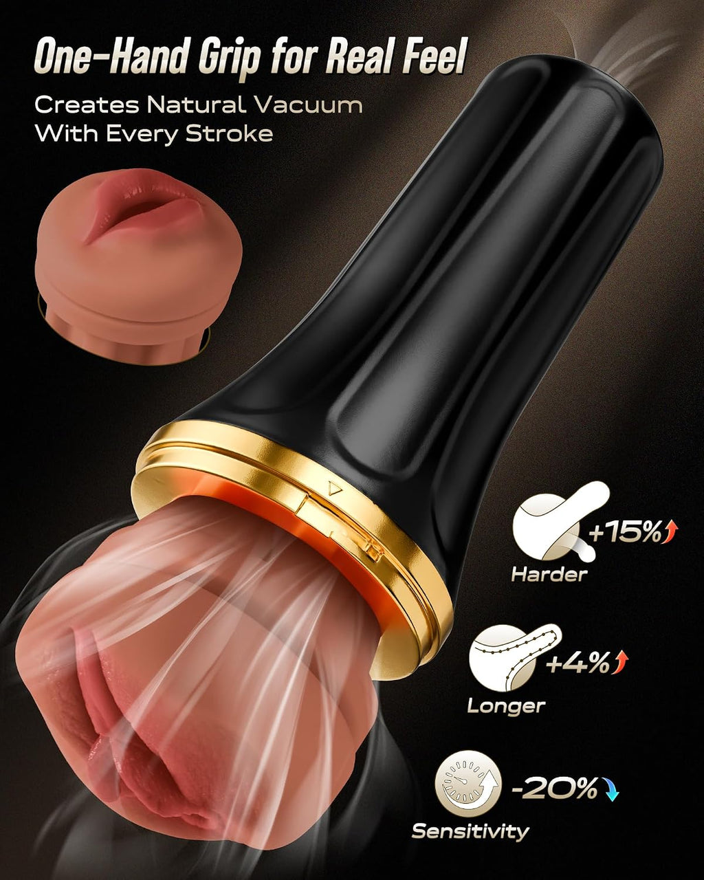 EINSEO Sex Toys - Masturbador masculino con mangas duales, bolsillo...